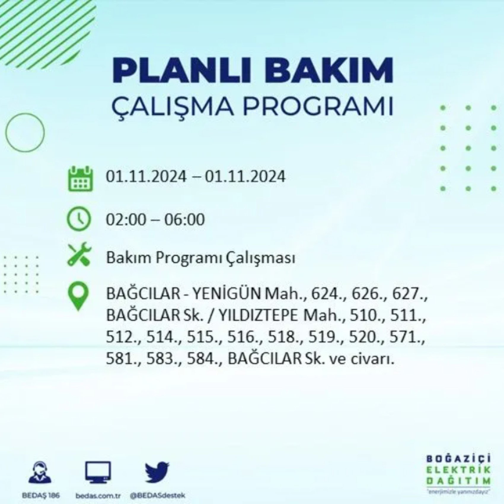 İstanbul'da elektrik kesintisi: 1 Kasım'da hangi mahalleler etkilenecek?