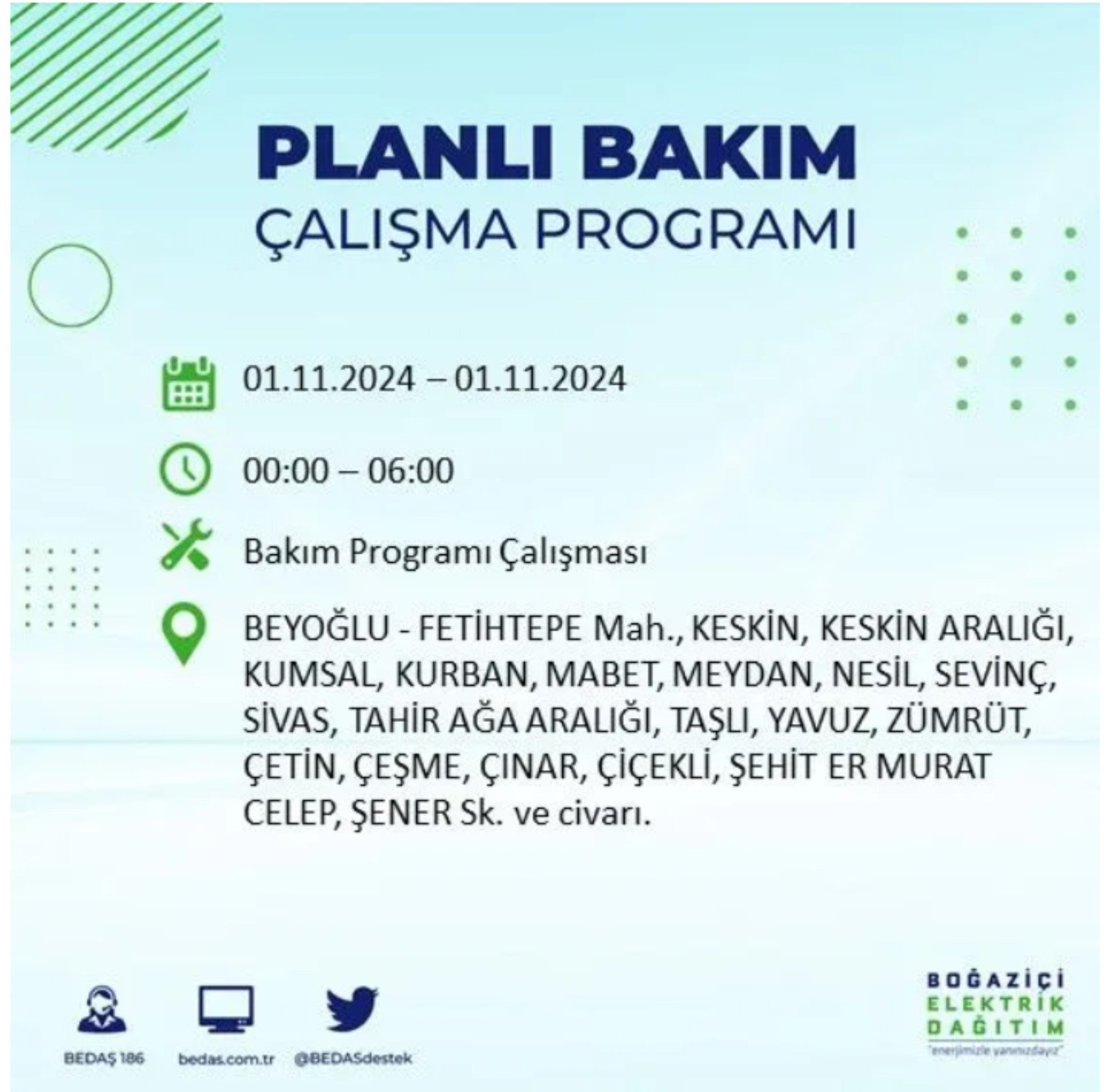 İstanbul'da elektrik kesintisi: 1 Kasım'da hangi mahalleler etkilenecek?