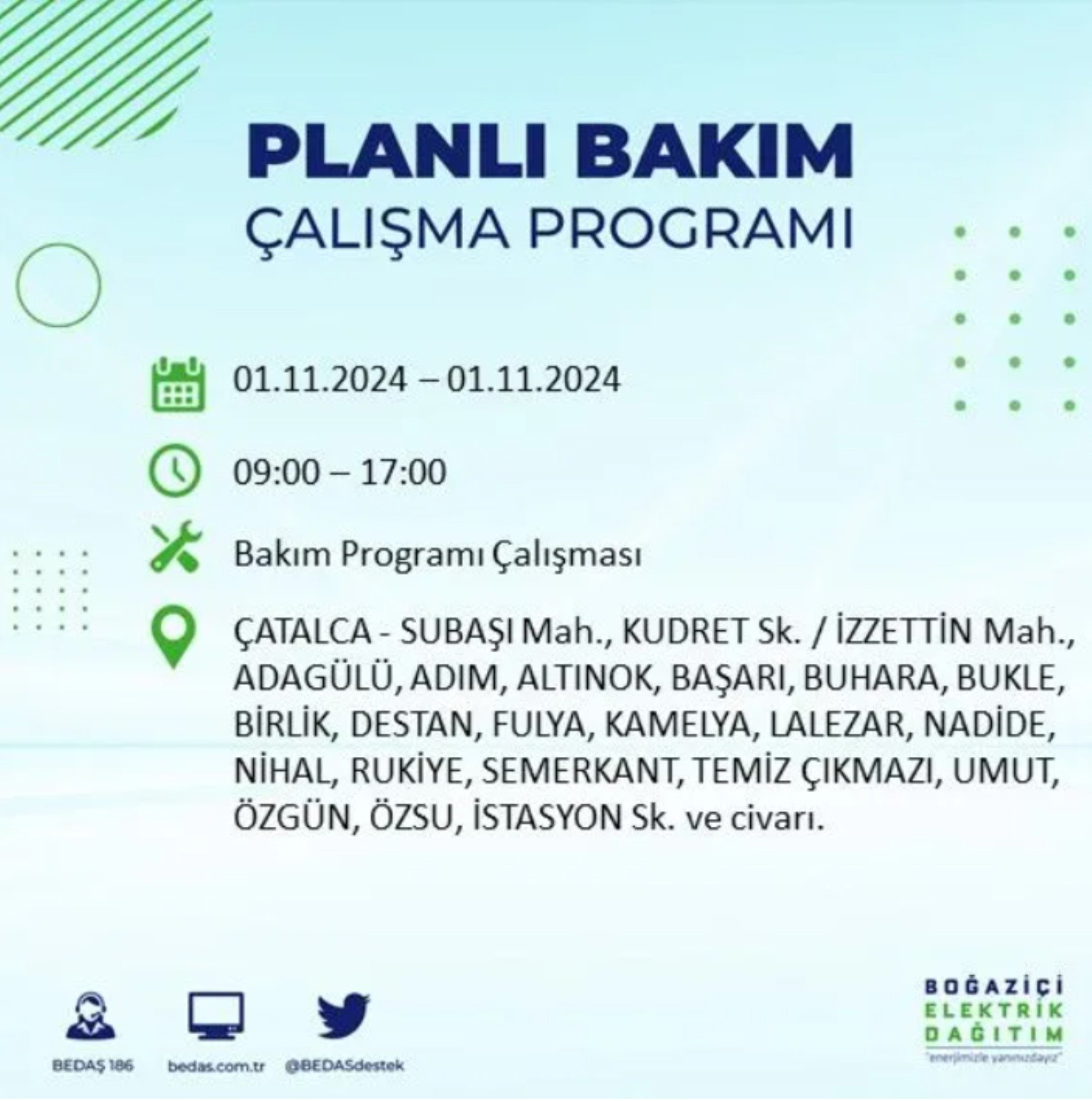 İstanbul'da elektrik kesintisi: 1 Kasım'da hangi mahalleler etkilenecek?