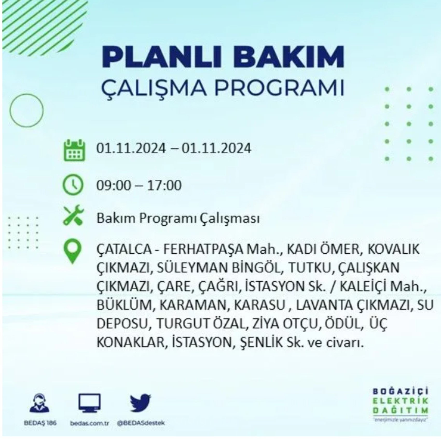 İstanbul'da elektrik kesintisi: 1 Kasım'da hangi mahalleler etkilenecek?