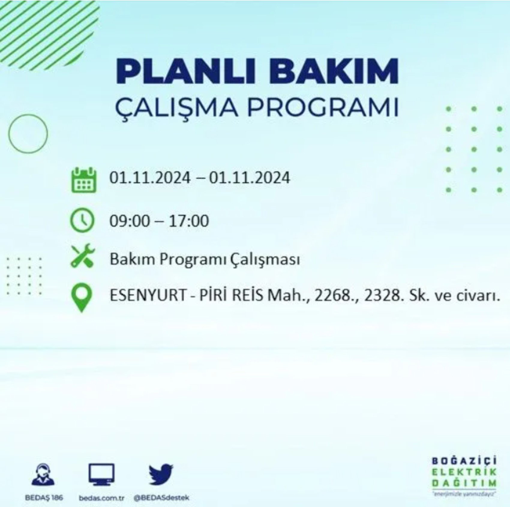 İstanbul'da elektrik kesintisi: 1 Kasım'da hangi mahalleler etkilenecek?