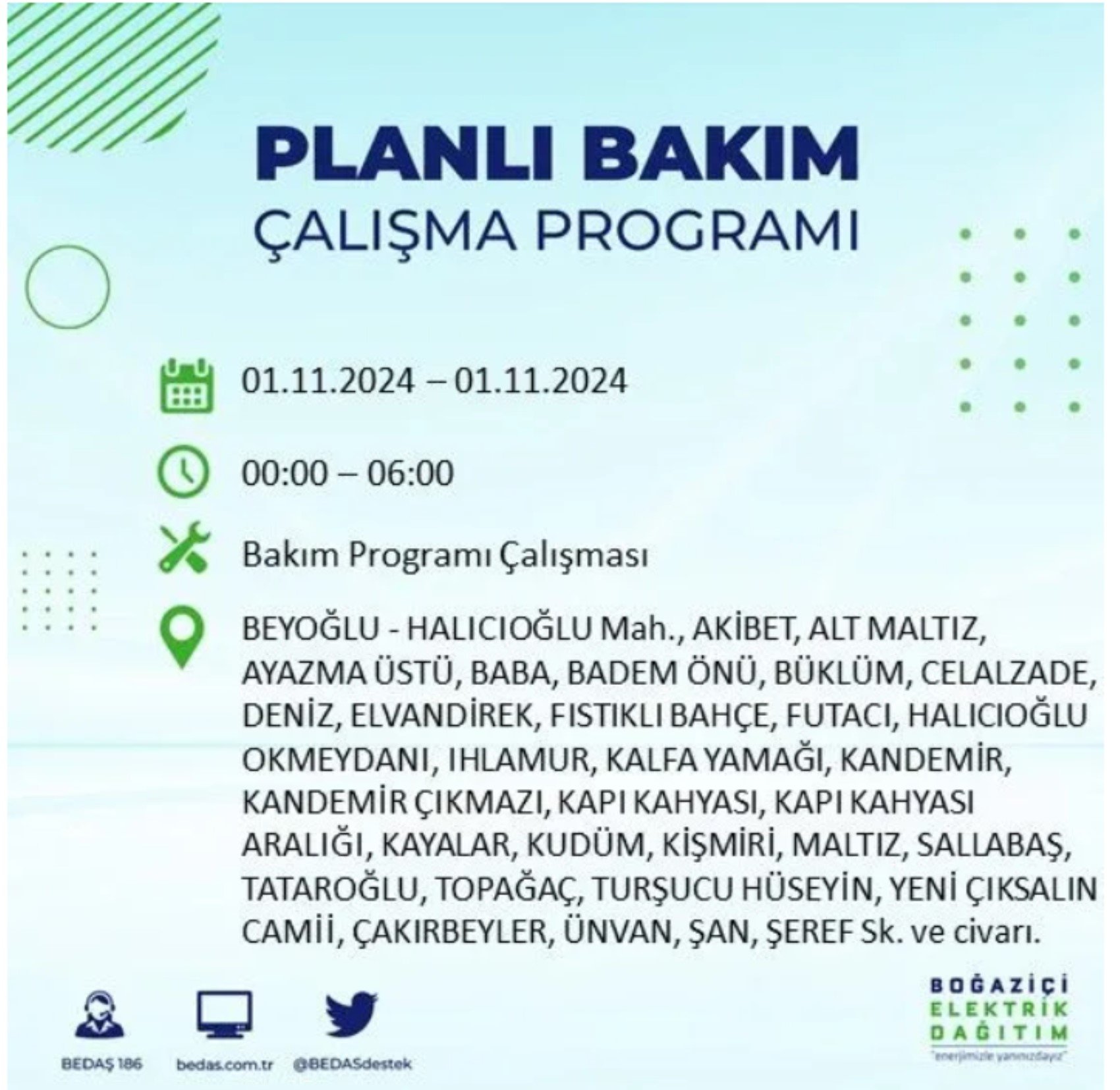 İstanbul'da elektrik kesintisi: 1 Kasım'da hangi mahalleler etkilenecek?