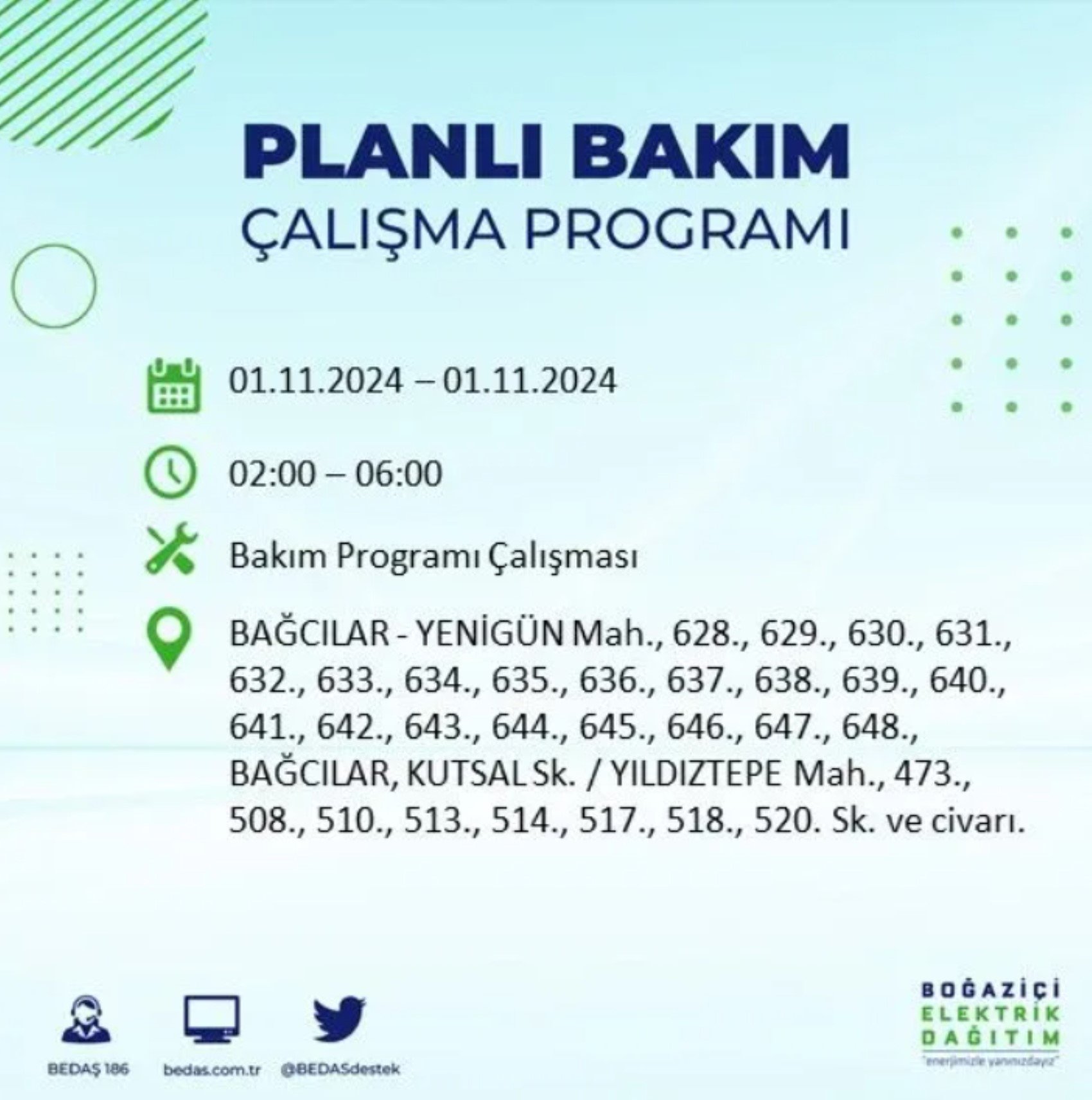 İstanbul'da elektrik kesintisi: 1 Kasım'da hangi mahalleler etkilenecek?