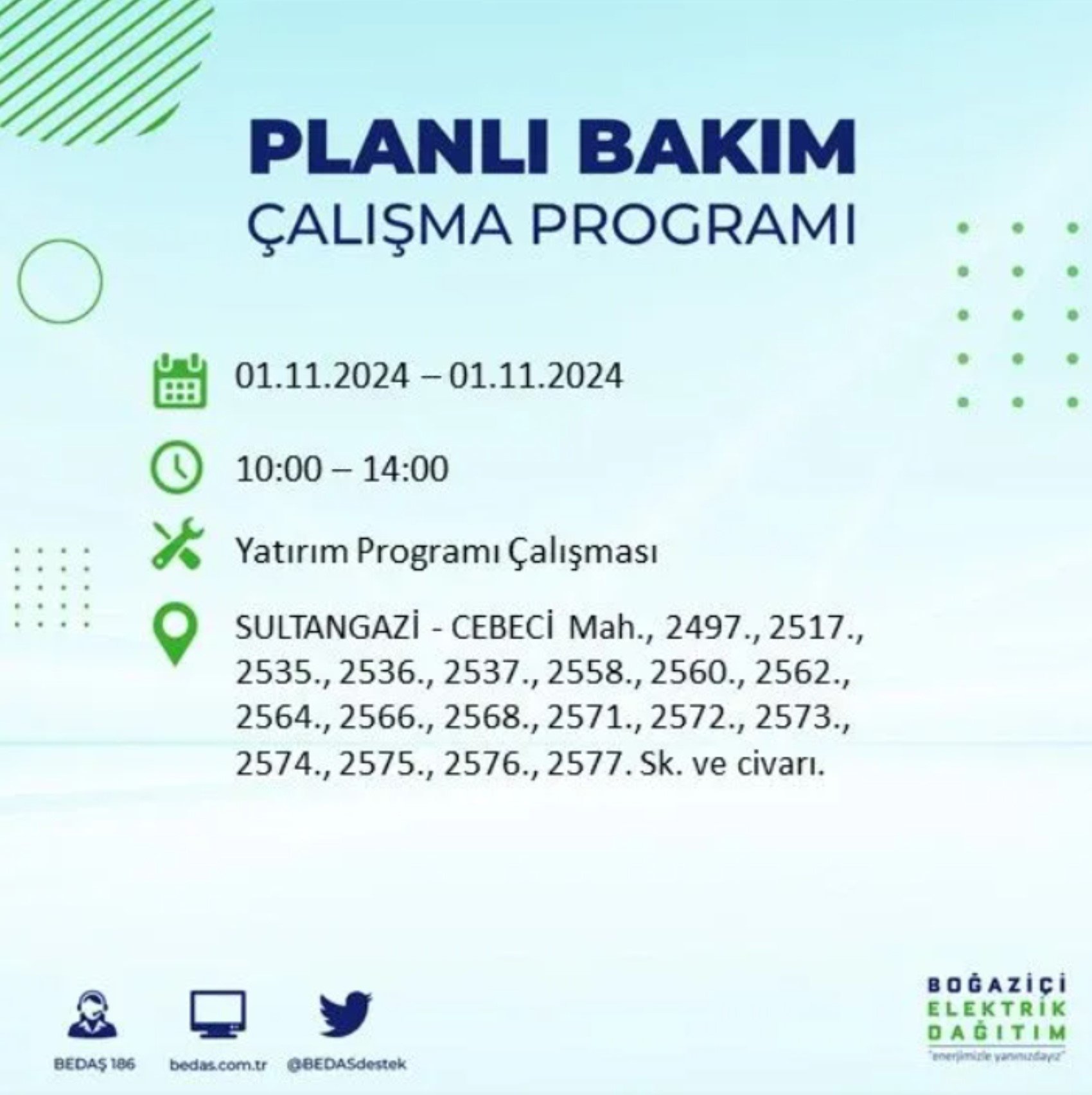 İstanbul'da elektrik kesintisi: 1 Kasım'da hangi mahalleler etkilenecek?