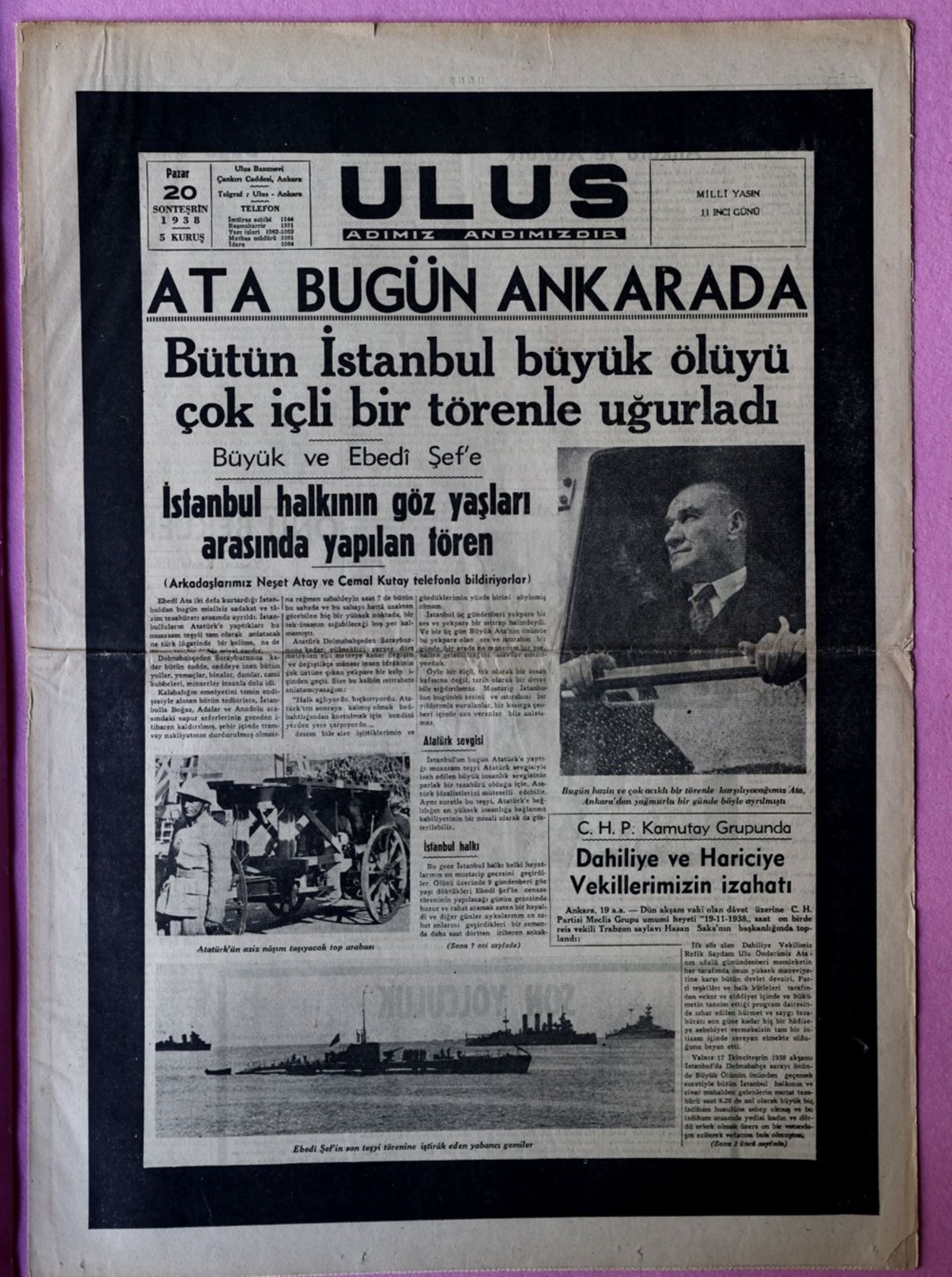 10 Kasım 1938 gazete manşetleri: Sen ölmezsin Atatürk!