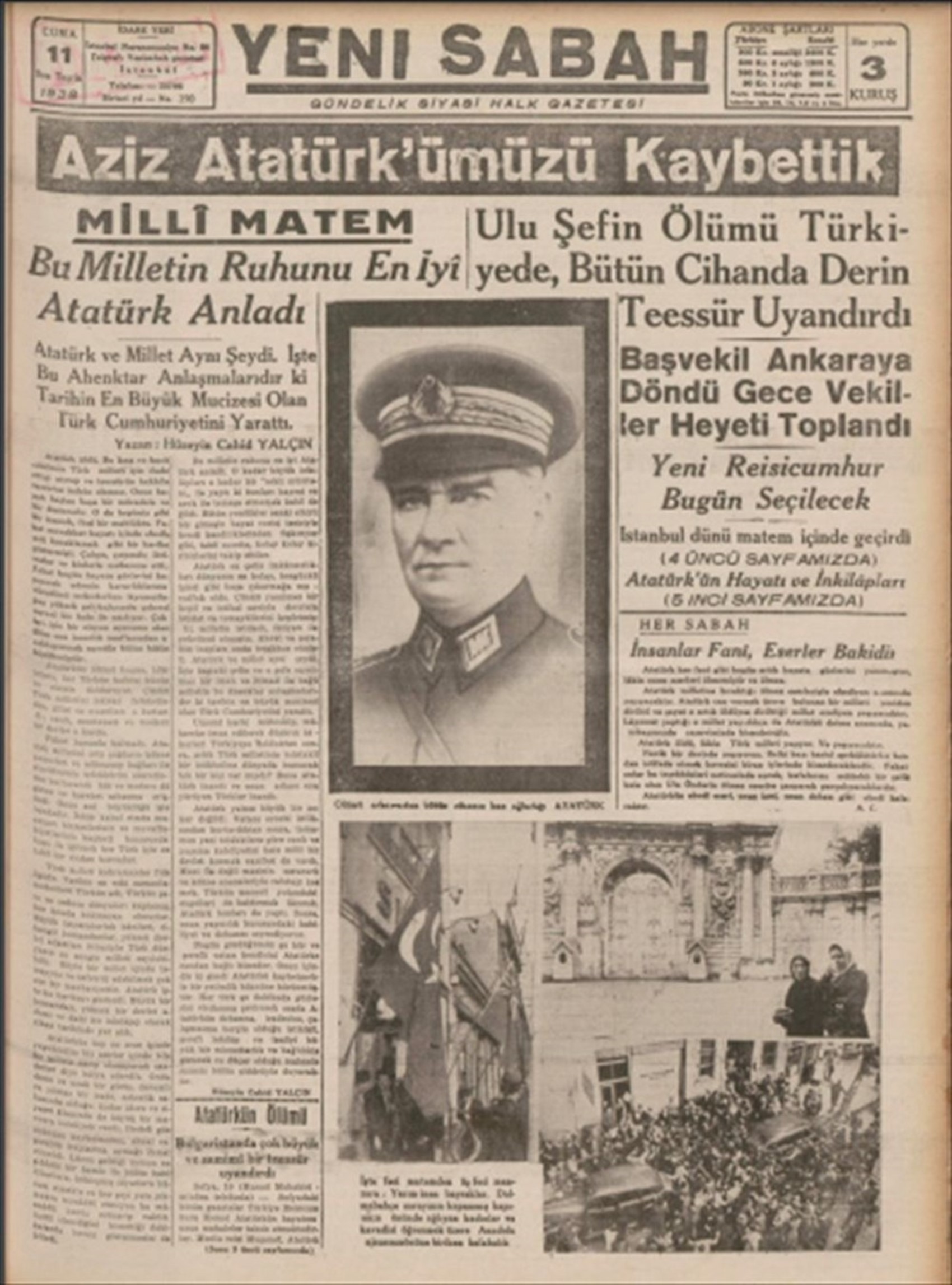 10 Kasım 1938 gazete manşetleri: Sen ölmezsin Atatürk!