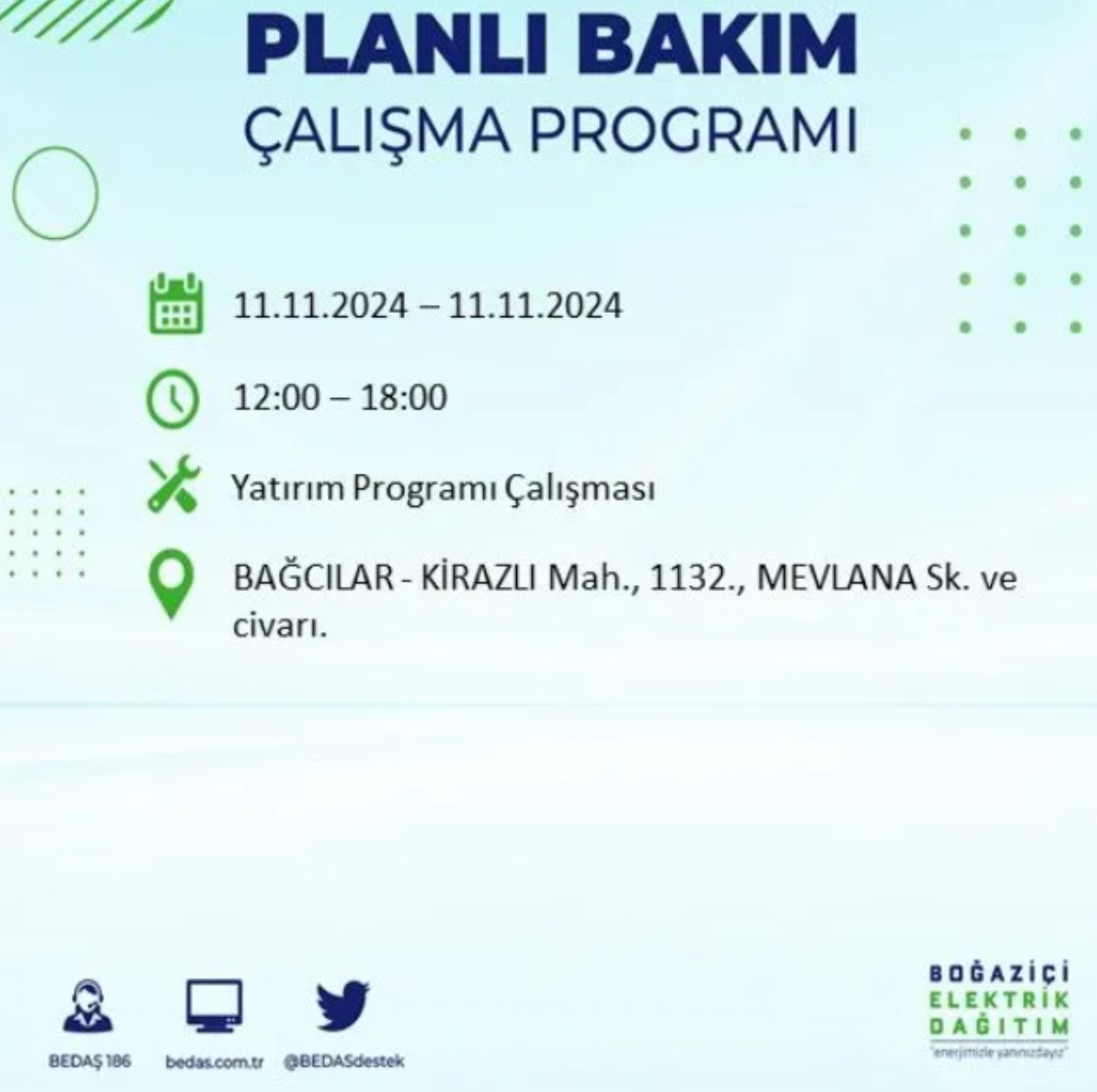 BEDAŞ açıkladı... İstanbul'da elektrik kesintisi: 11 Kasım'da hangi mahalleler etkilenecek?