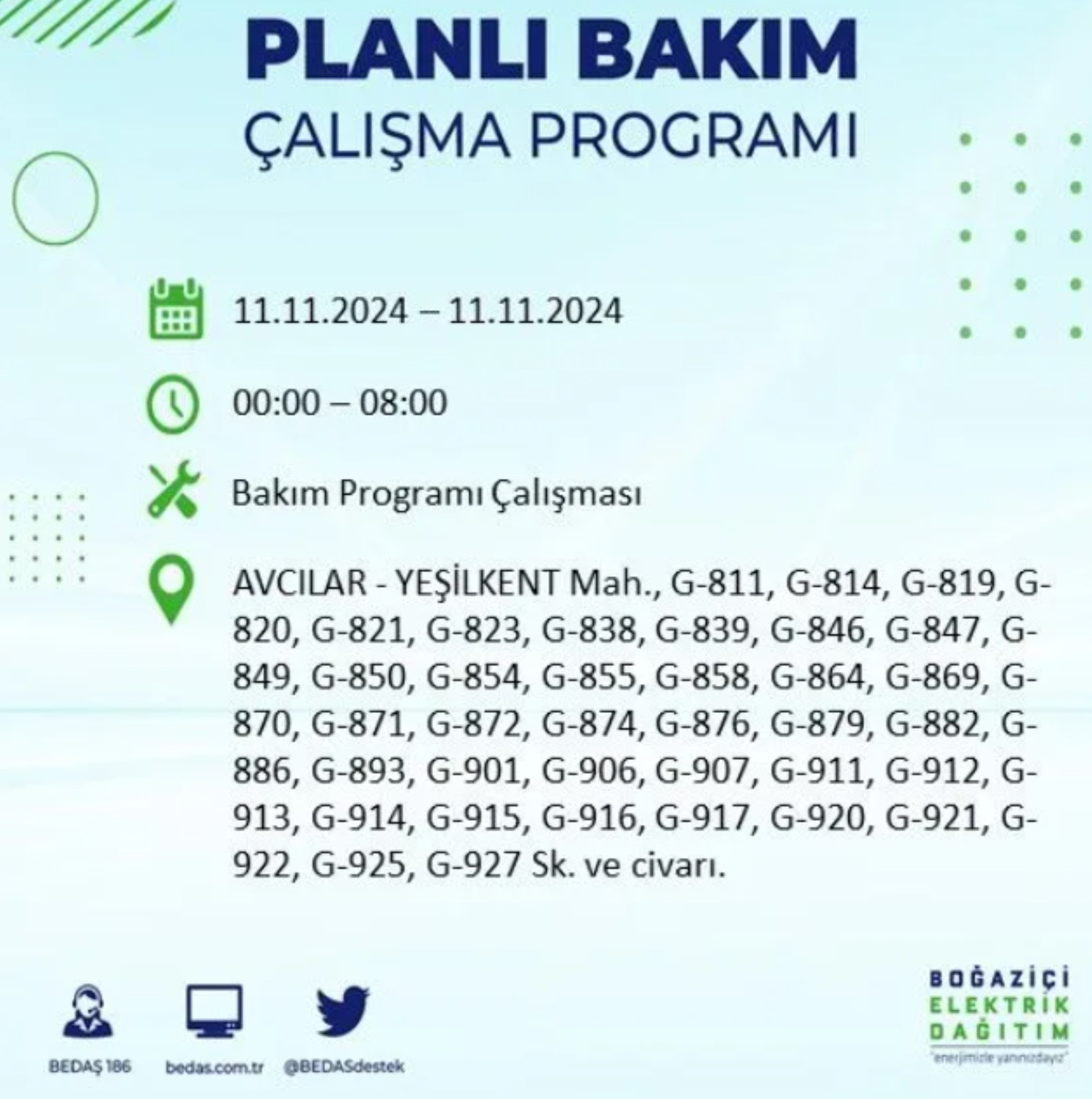 BEDAŞ açıkladı... İstanbul'da elektrik kesintisi: 11 Kasım'da hangi mahalleler etkilenecek?
