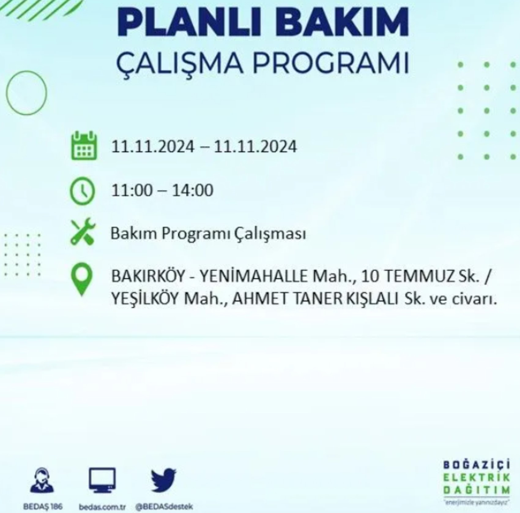 BEDAŞ açıkladı... İstanbul'da elektrik kesintisi: 11 Kasım'da hangi mahalleler etkilenecek?