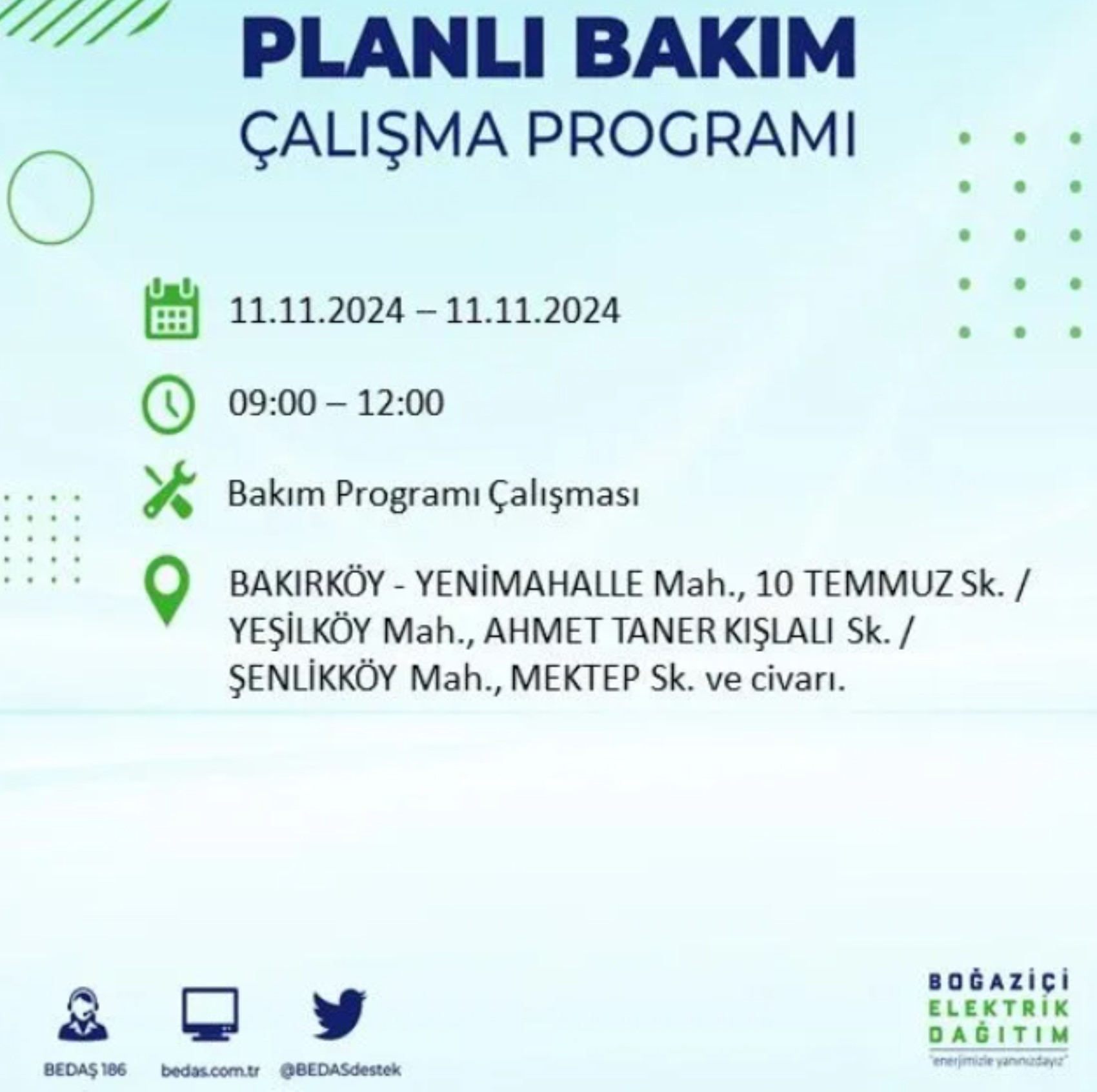 BEDAŞ açıkladı... İstanbul'da elektrik kesintisi: 11 Kasım'da hangi mahalleler etkilenecek?