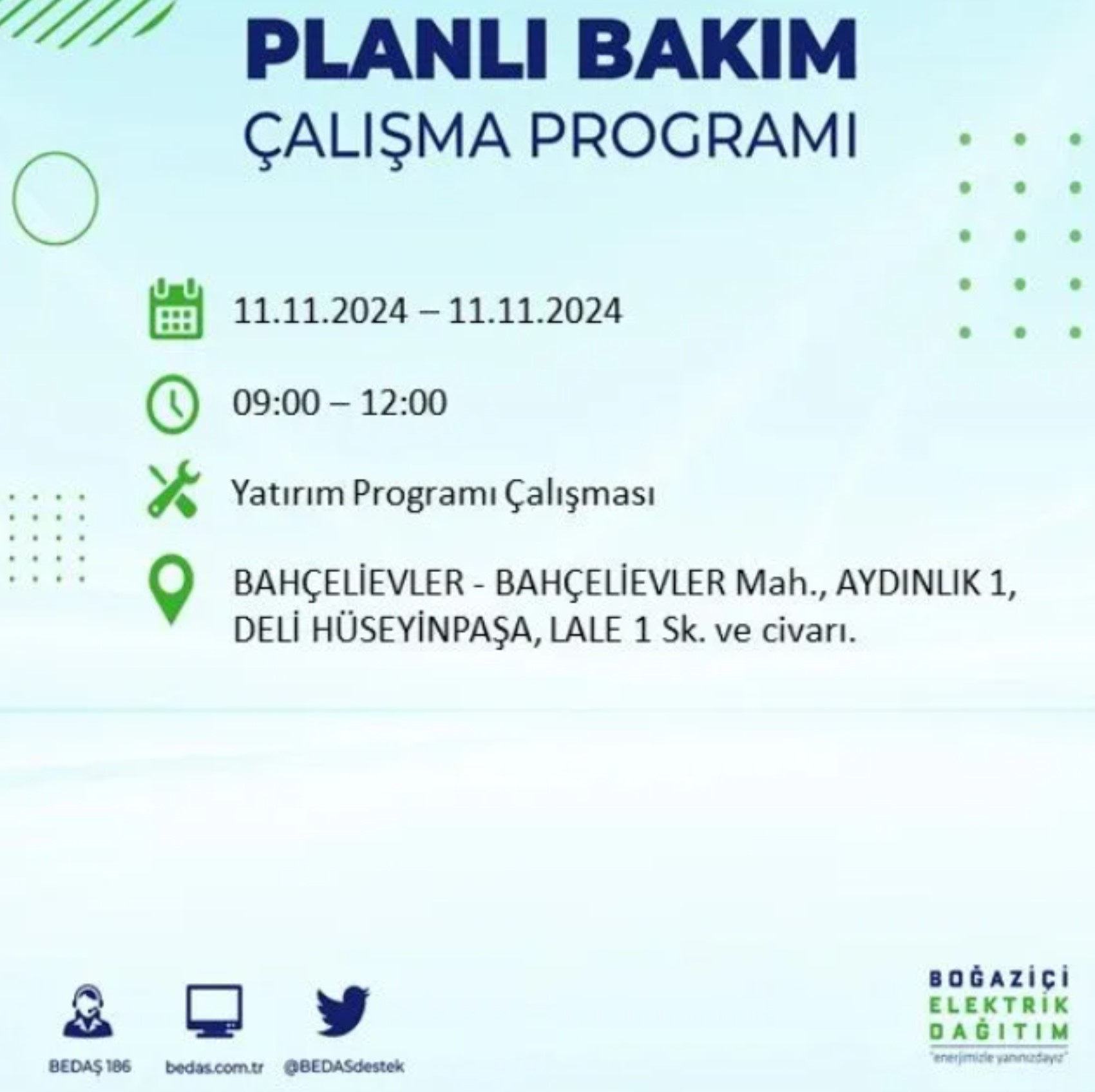 BEDAŞ açıkladı... İstanbul'da elektrik kesintisi: 11 Kasım'da hangi mahalleler etkilenecek?