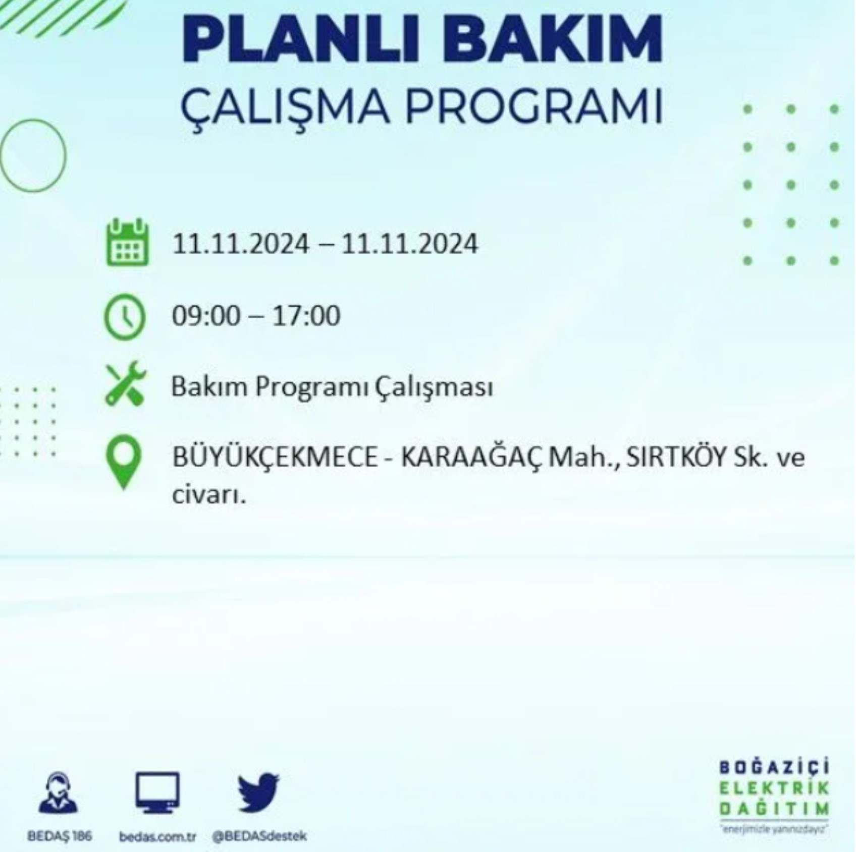 BEDAŞ açıkladı... İstanbul'da elektrik kesintisi: 11 Kasım'da hangi mahalleler etkilenecek?