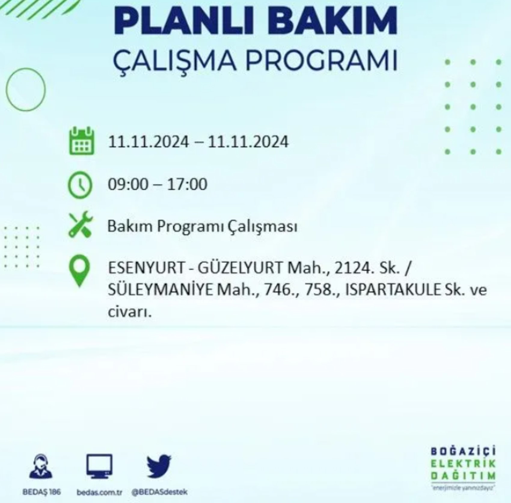 BEDAŞ açıkladı... İstanbul'da elektrik kesintisi: 11 Kasım'da hangi mahalleler etkilenecek?