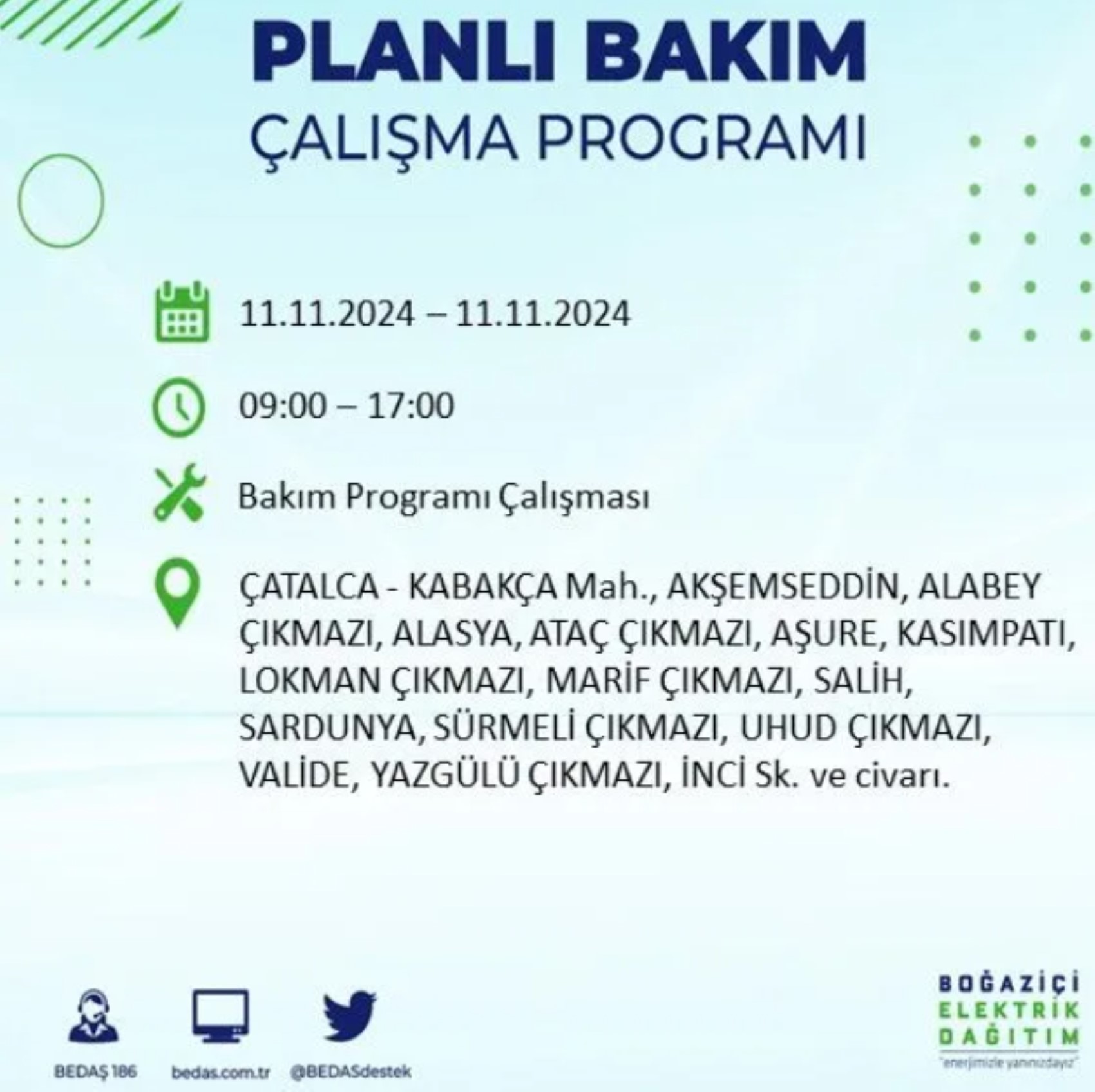 BEDAŞ açıkladı... İstanbul'da elektrik kesintisi: 11 Kasım'da hangi mahalleler etkilenecek?