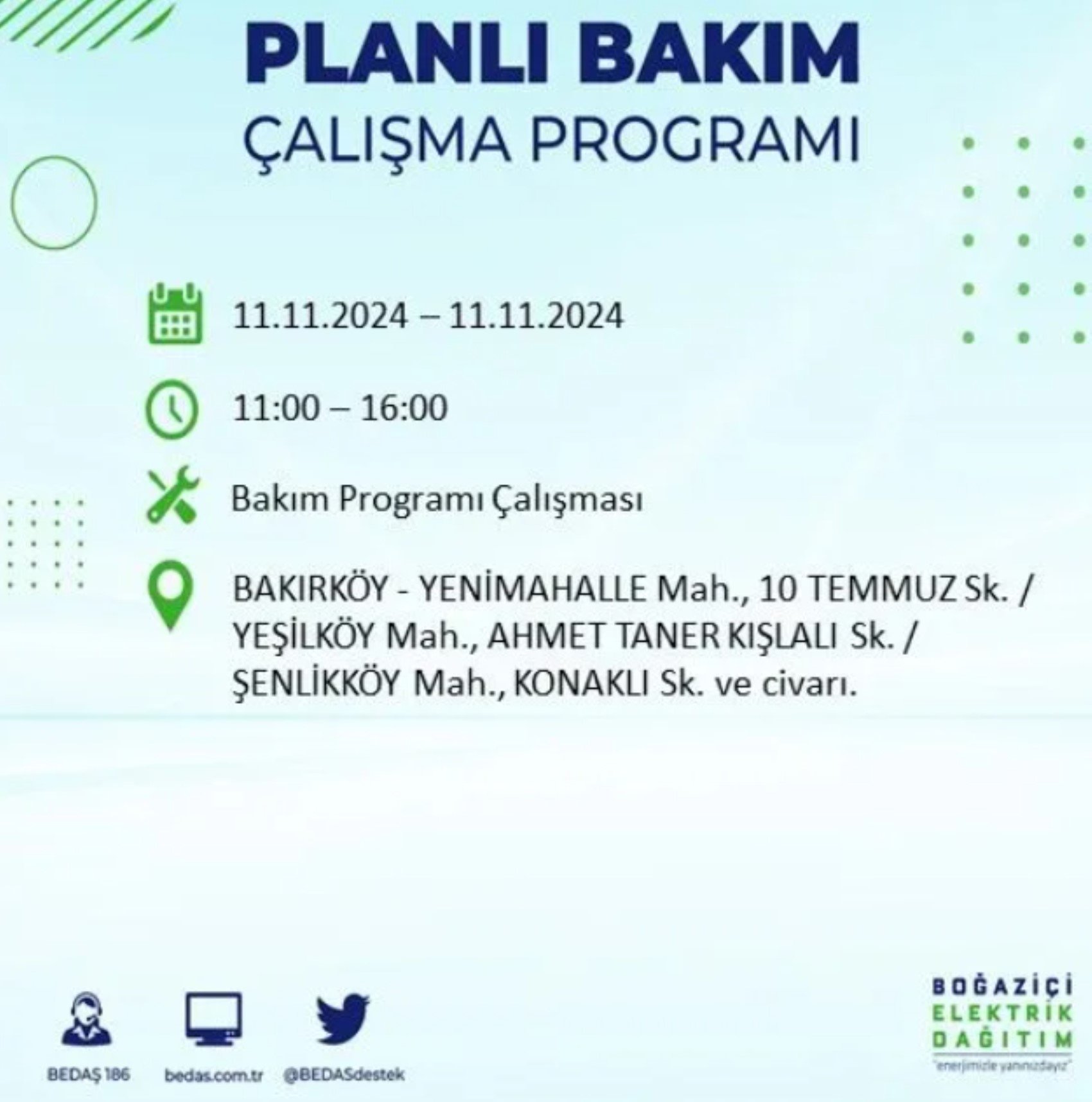 BEDAŞ açıkladı... İstanbul'da elektrik kesintisi: 11 Kasım'da hangi mahalleler etkilenecek?