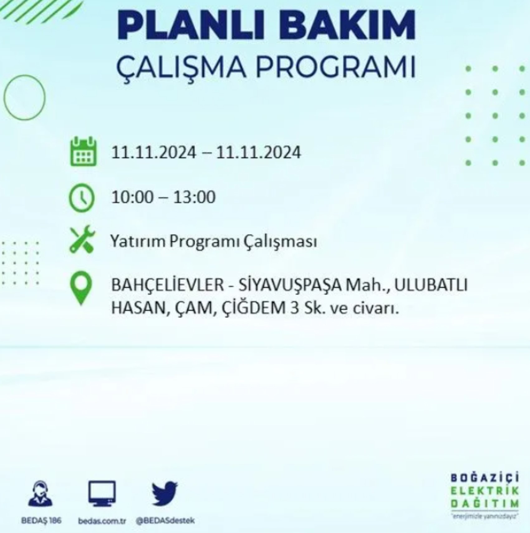 BEDAŞ açıkladı... İstanbul'da elektrik kesintisi: 11 Kasım'da hangi mahalleler etkilenecek?