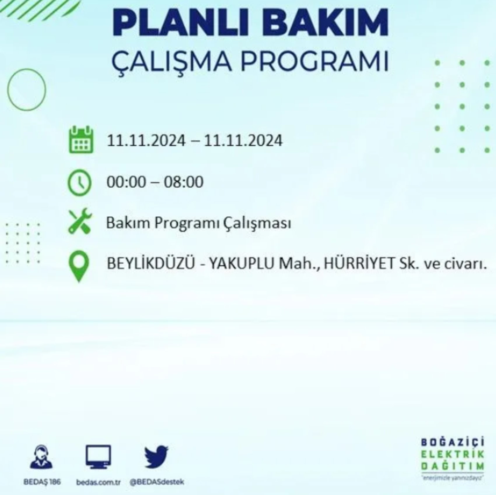 BEDAŞ açıkladı... İstanbul'da elektrik kesintisi: 11 Kasım'da hangi mahalleler etkilenecek?