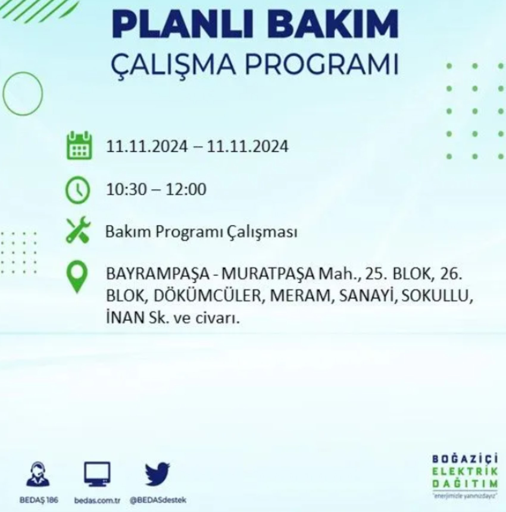 BEDAŞ açıkladı... İstanbul'da elektrik kesintisi: 11 Kasım'da hangi mahalleler etkilenecek?
