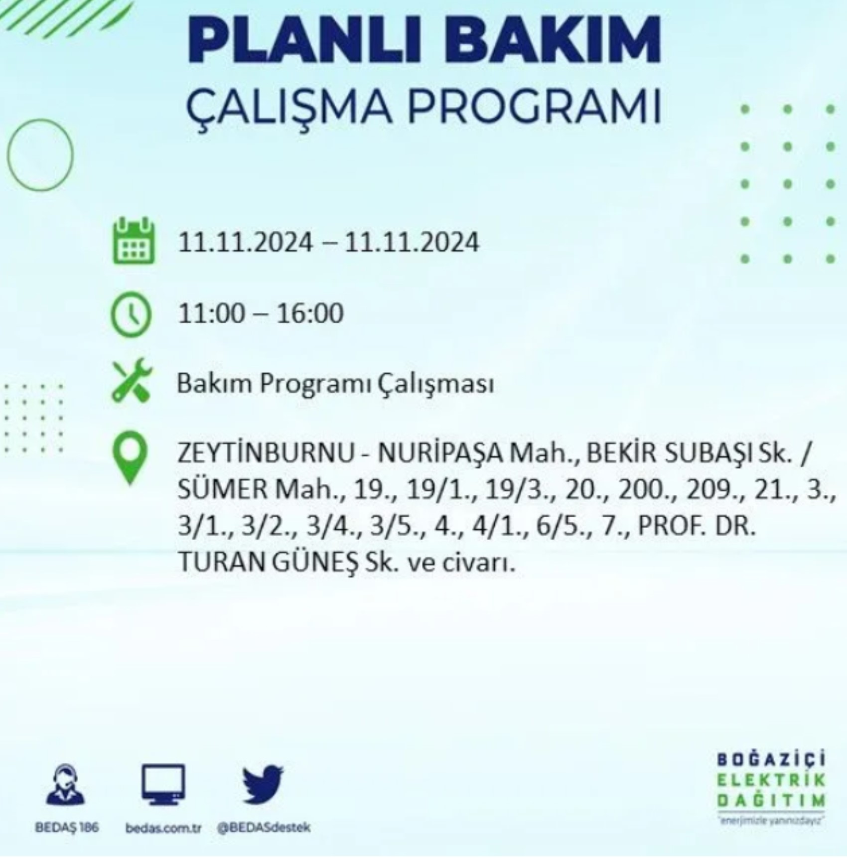 BEDAŞ açıkladı... İstanbul'da elektrik kesintisi: 11 Kasım'da hangi mahalleler etkilenecek?