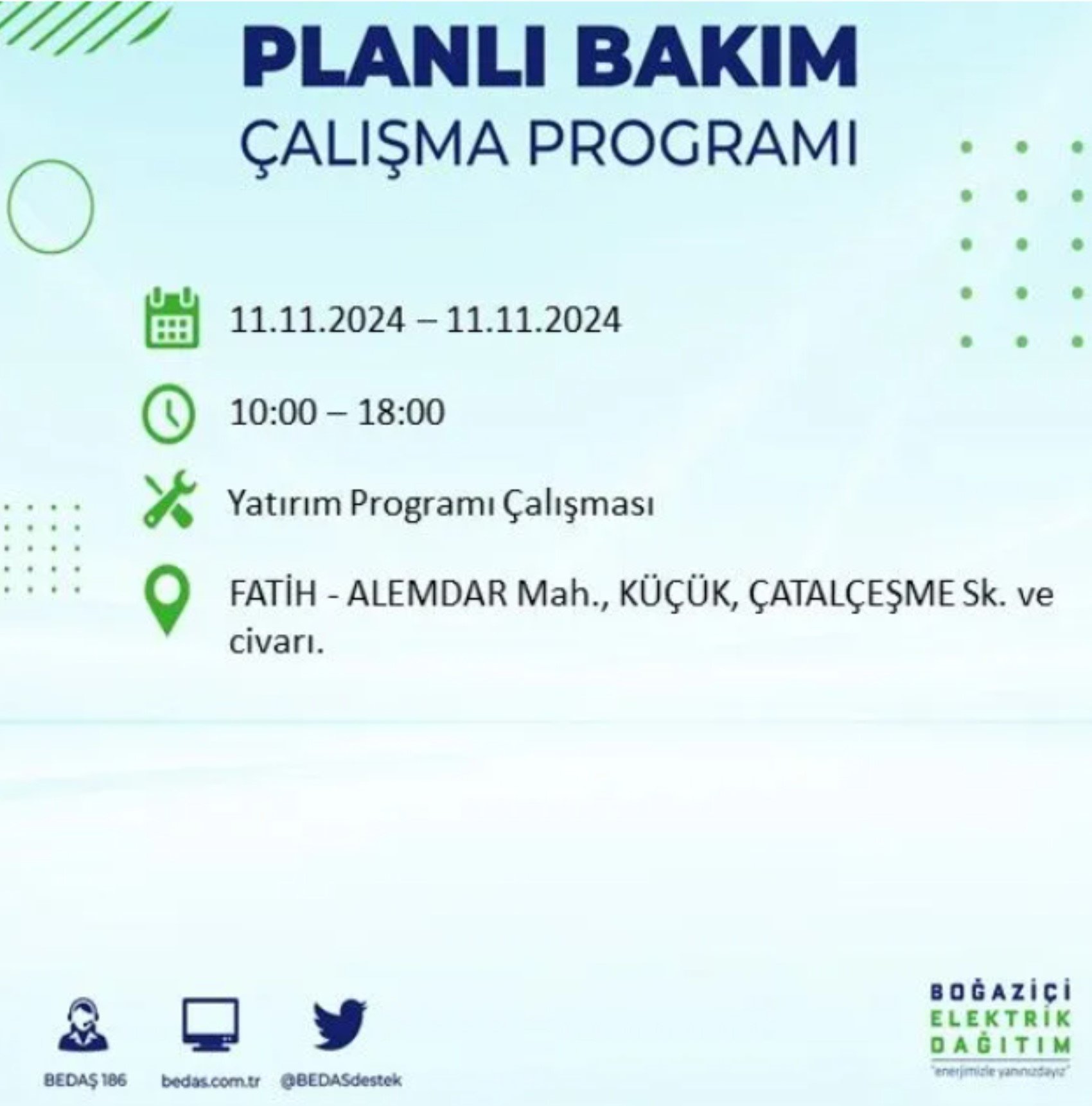 BEDAŞ açıkladı... İstanbul'da elektrik kesintisi: 11 Kasım'da hangi mahalleler etkilenecek?