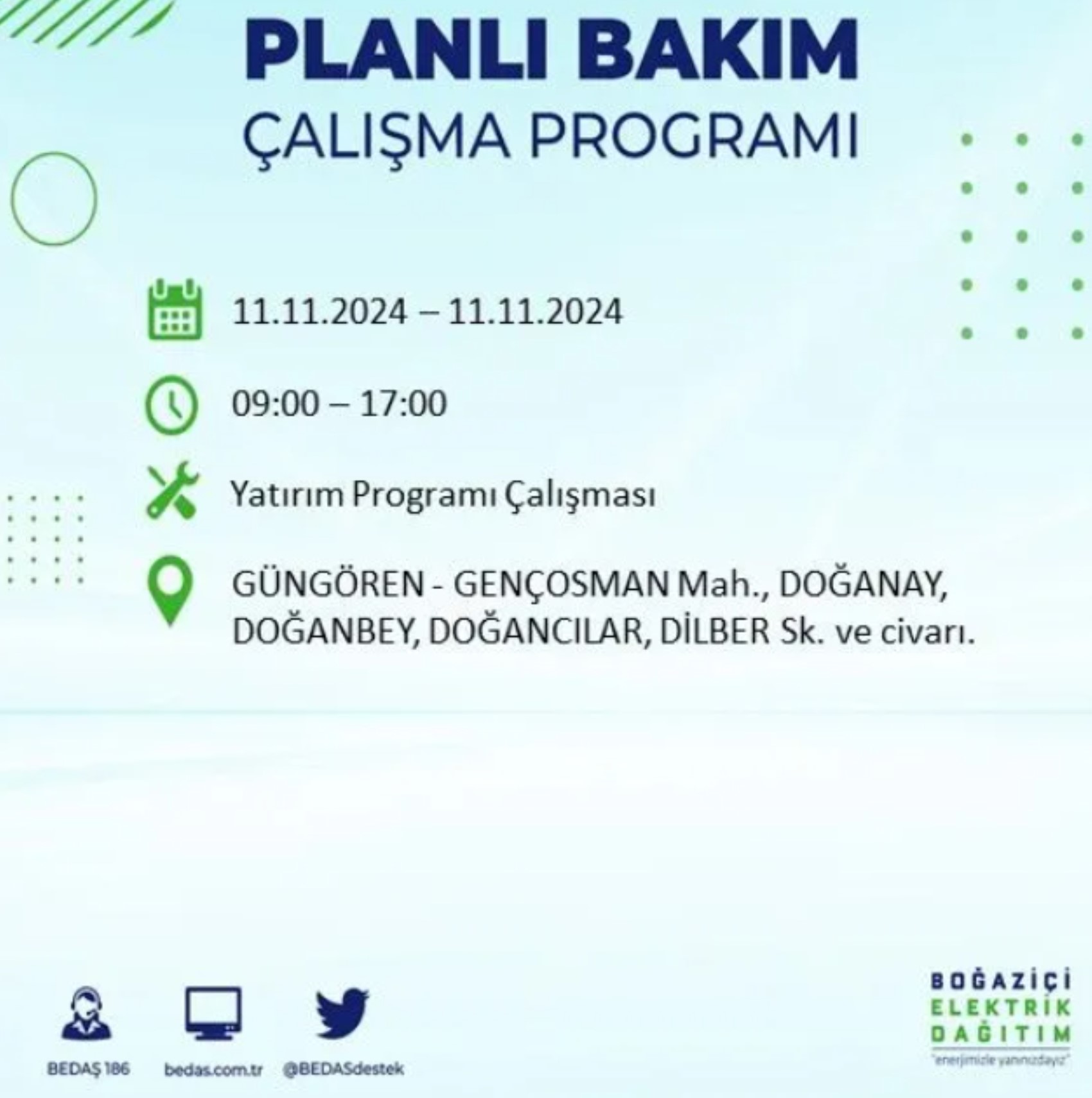 BEDAŞ açıkladı... İstanbul'da elektrik kesintisi: 11 Kasım'da hangi mahalleler etkilenecek?