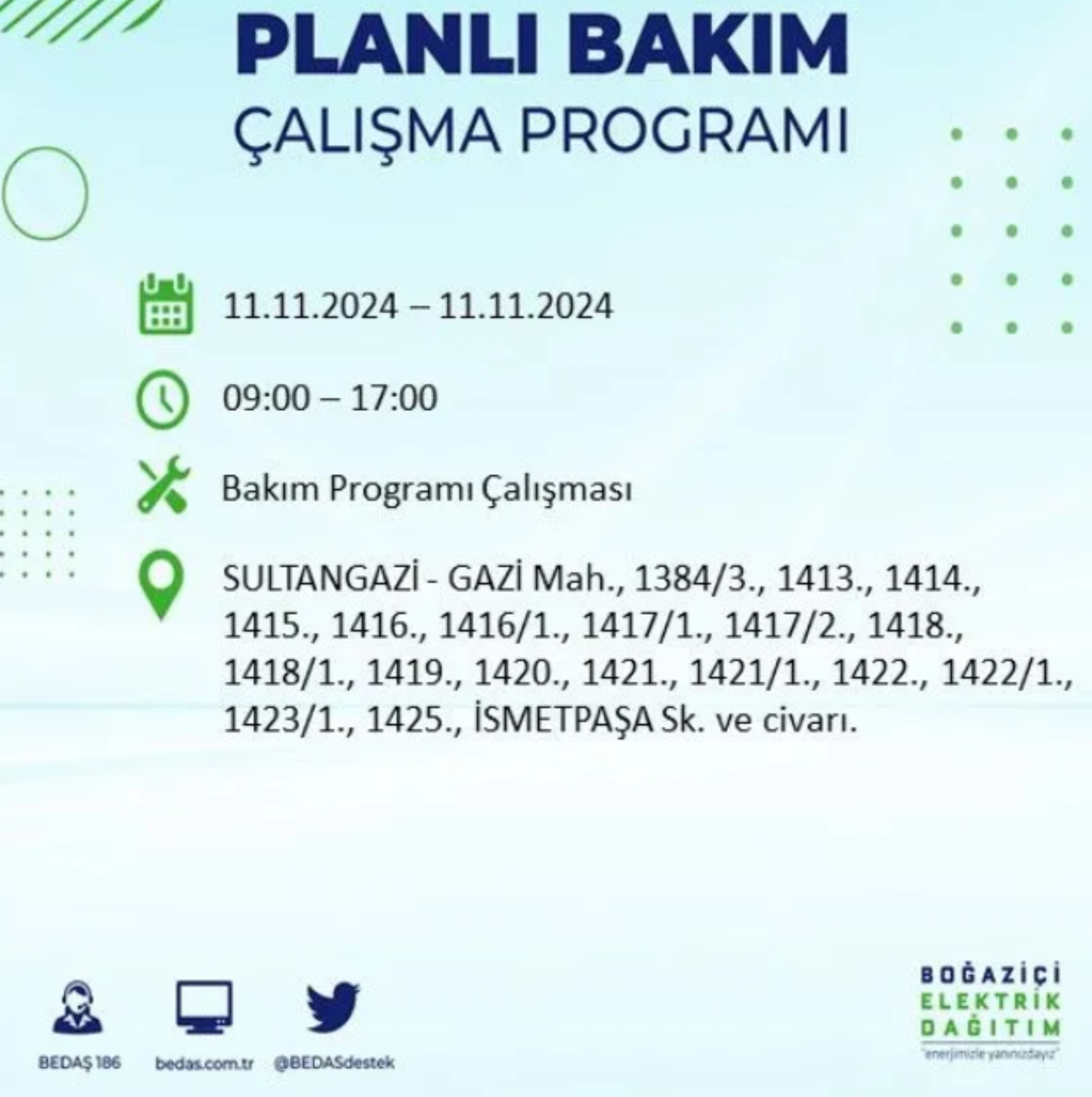 BEDAŞ açıkladı... İstanbul'da elektrik kesintisi: 11 Kasım'da hangi mahalleler etkilenecek?