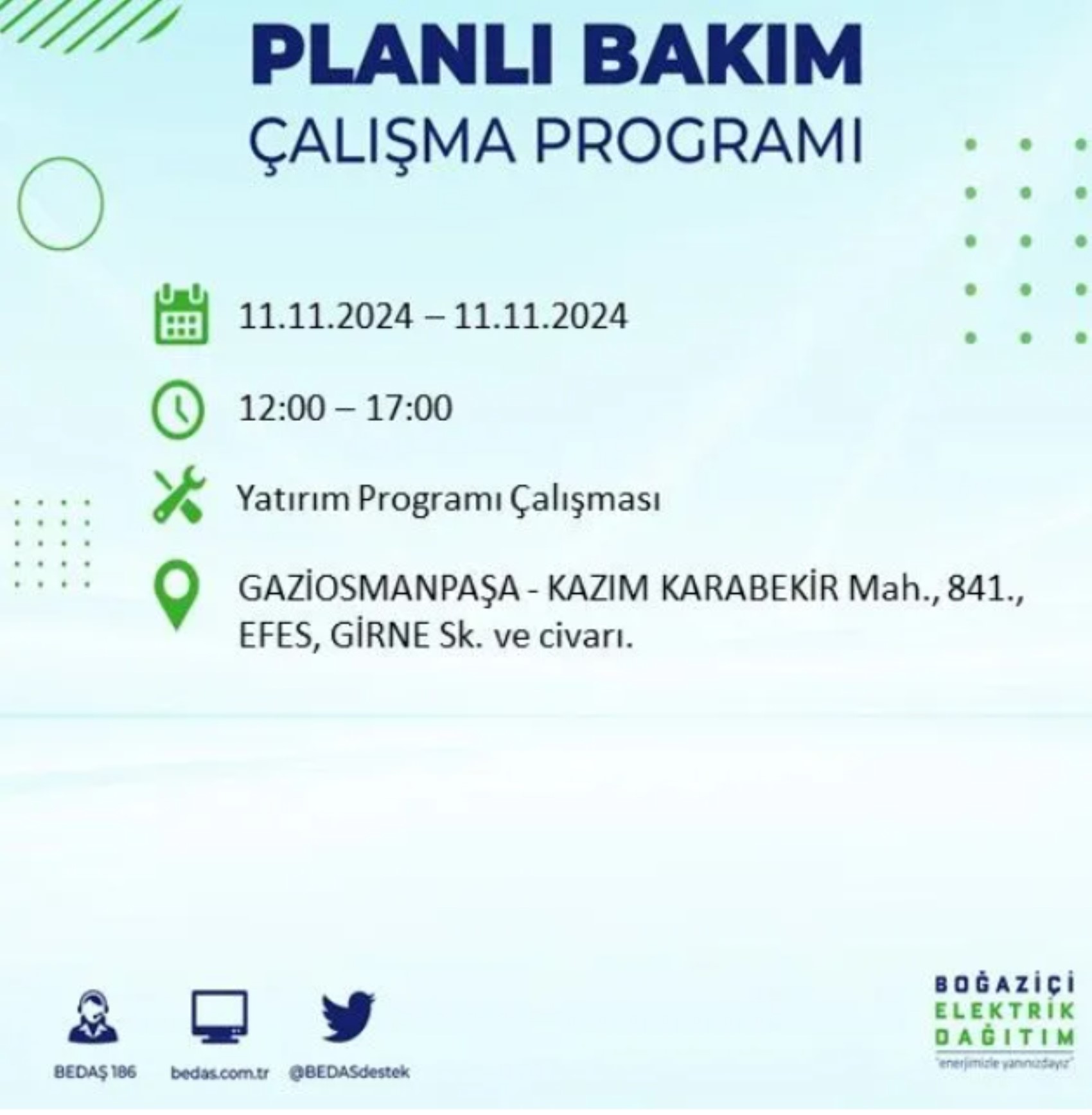 BEDAŞ açıkladı... İstanbul'da elektrik kesintisi: 11 Kasım'da hangi mahalleler etkilenecek?