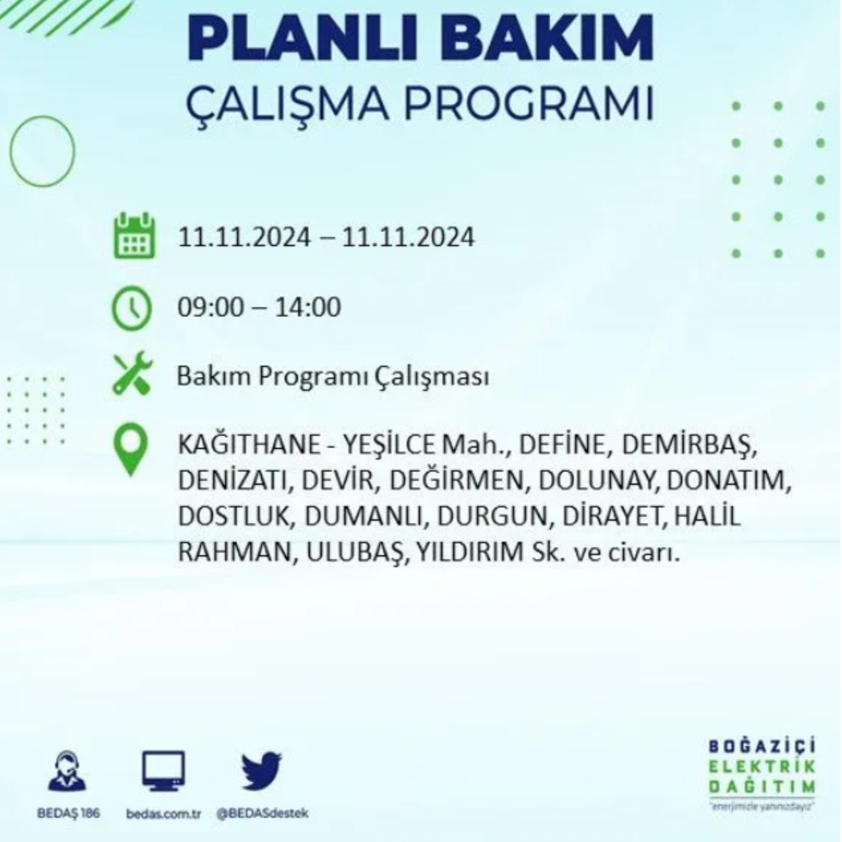 BEDAŞ açıkladı... İstanbul'da elektrik kesintisi: 11 Kasım'da hangi mahalleler etkilenecek?
