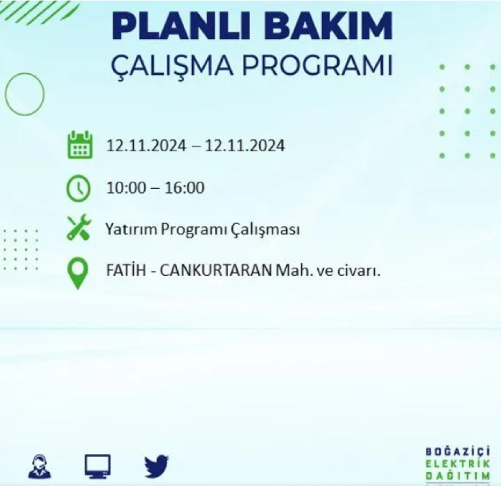 BEDAŞ paylaştı: İstanbul'da 12 Kasım Salı günü elektrik kesintisi yaşanacak ilçeler