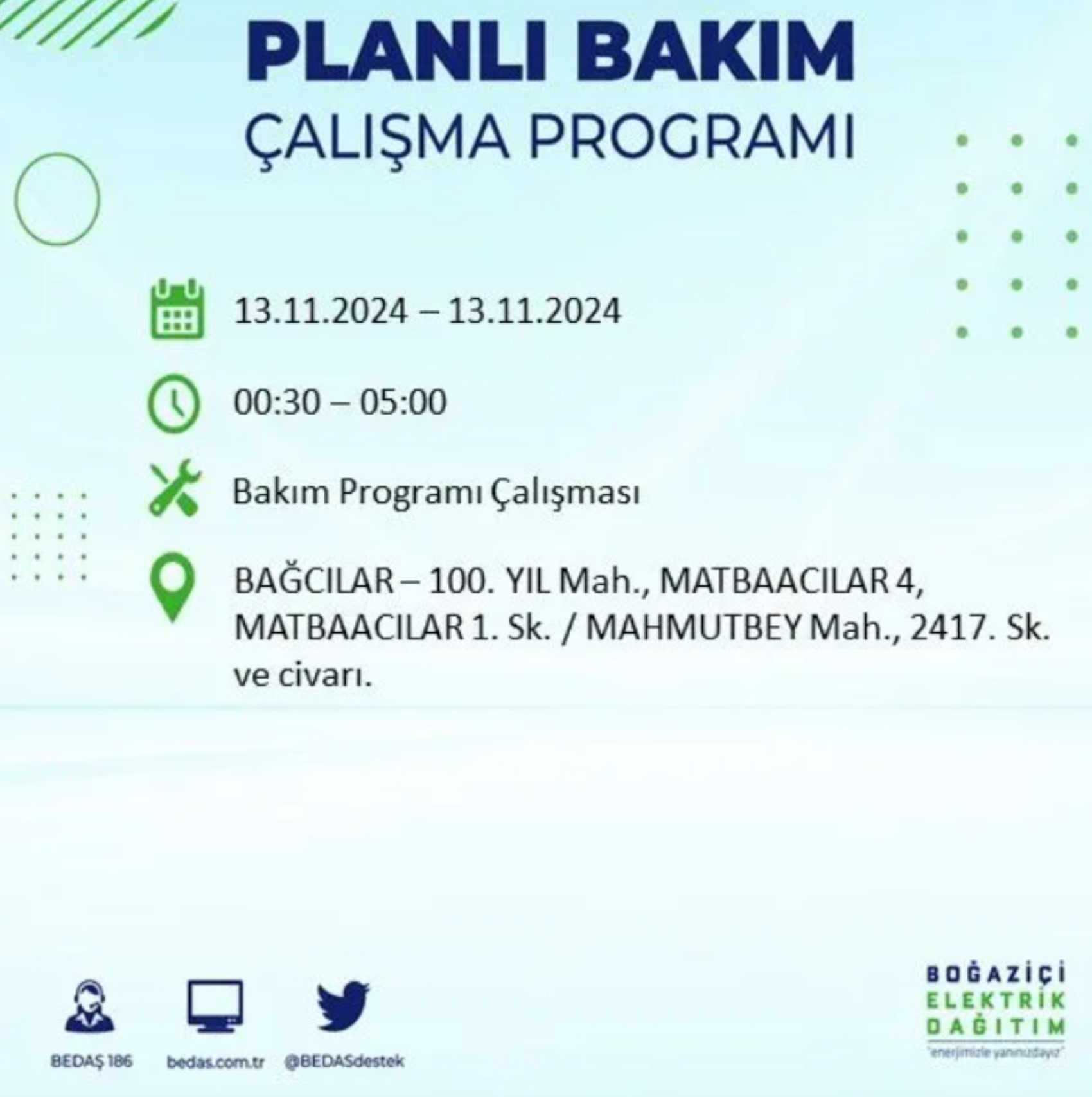 BEDAŞ açıkladı... İstanbul'da elektrik kesintisi: 13 Kasım'da hangi mahalleler etkilenecek?