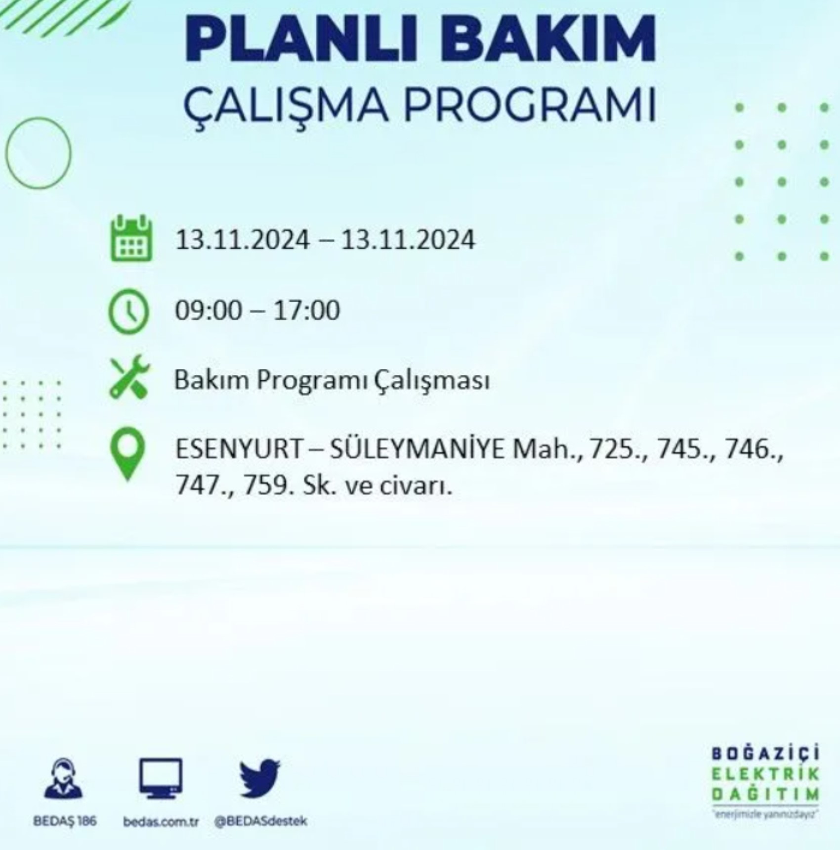 BEDAŞ açıkladı... İstanbul'da elektrik kesintisi: 13 Kasım'da hangi mahalleler etkilenecek?