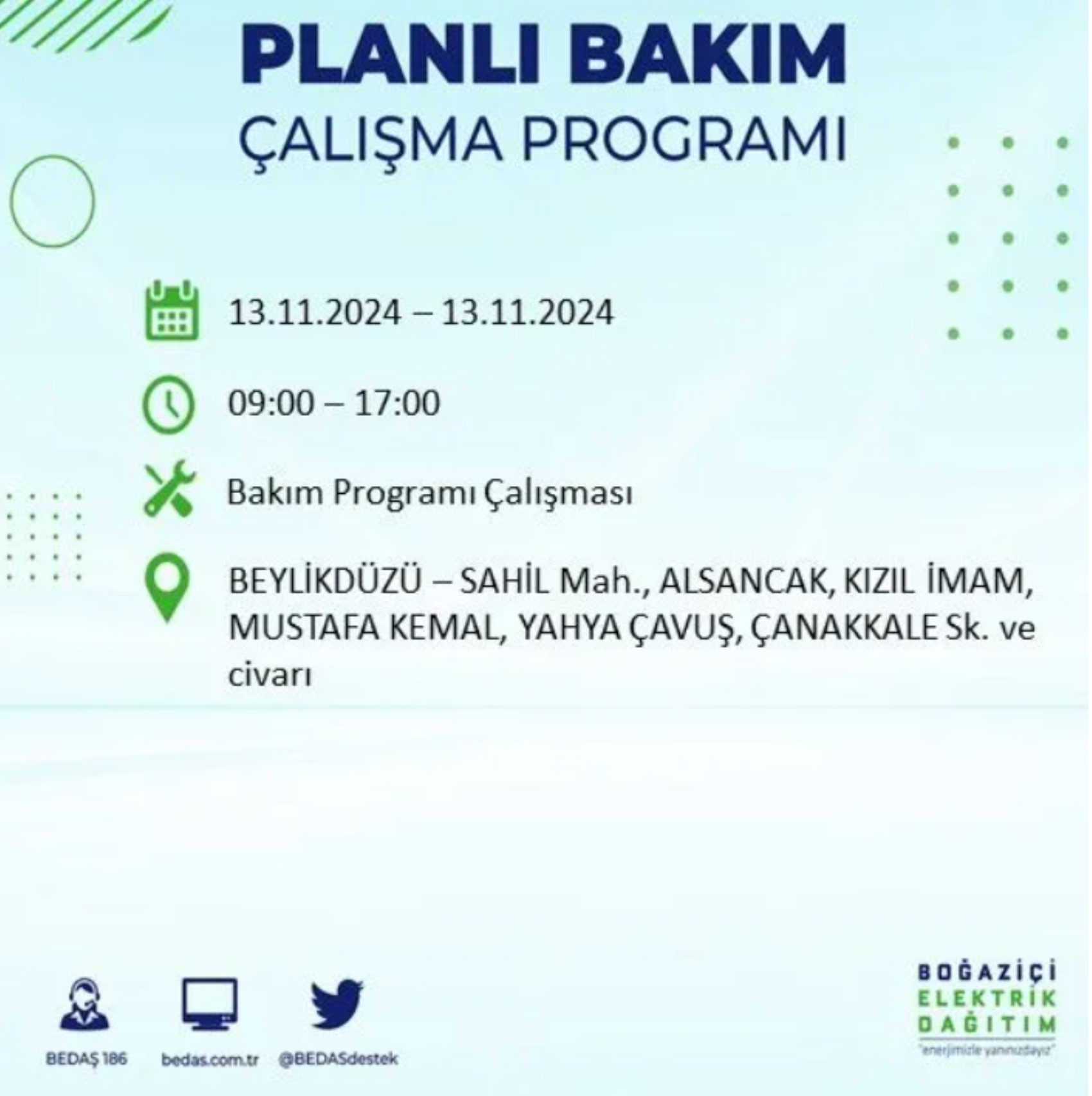 BEDAŞ açıkladı... İstanbul'da elektrik kesintisi: 13 Kasım'da hangi mahalleler etkilenecek?