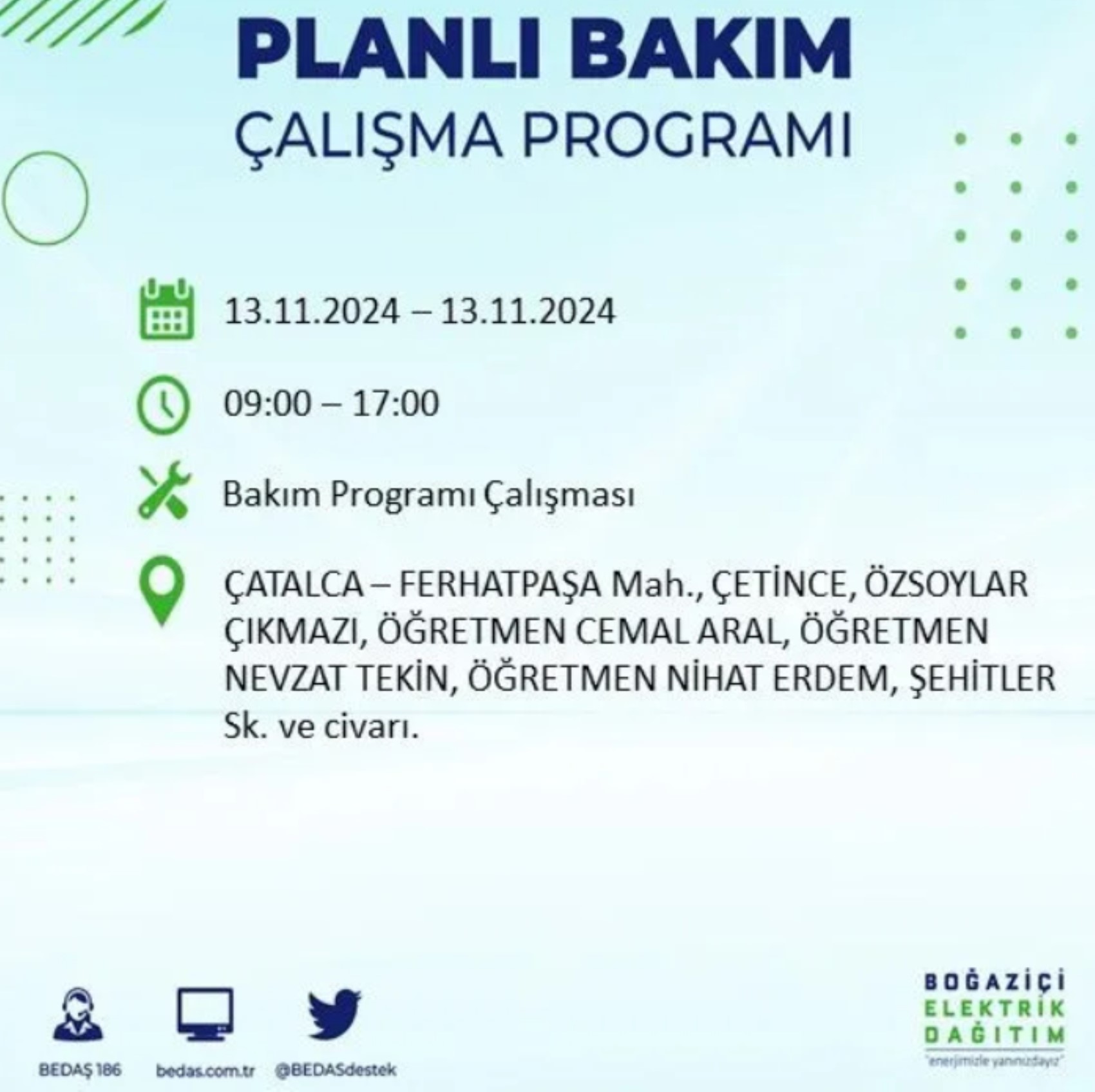 BEDAŞ açıkladı... İstanbul'da elektrik kesintisi: 13 Kasım'da hangi mahalleler etkilenecek?