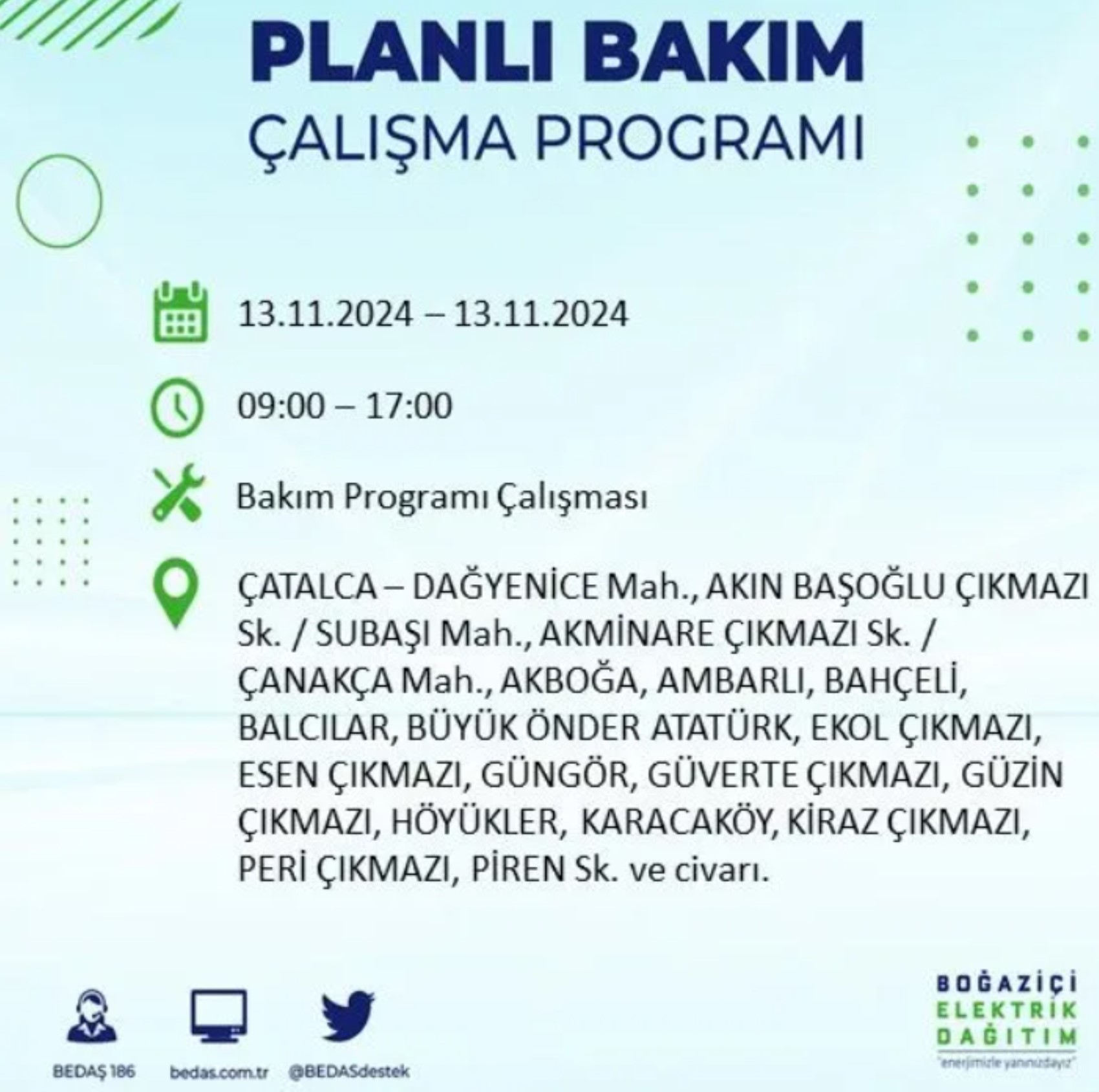 BEDAŞ açıkladı... İstanbul'da elektrik kesintisi: 13 Kasım'da hangi mahalleler etkilenecek?