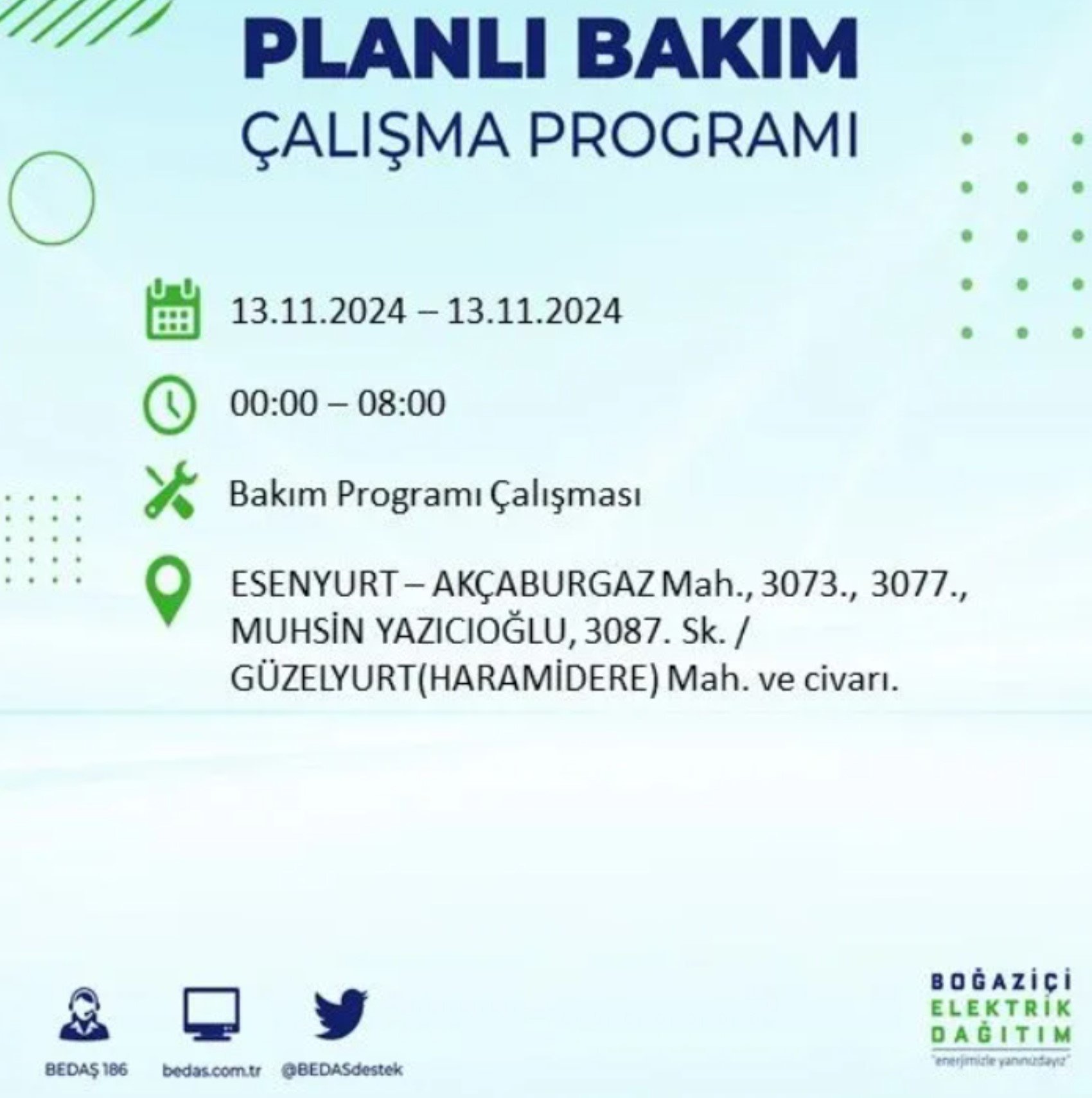 BEDAŞ açıkladı... İstanbul'da elektrik kesintisi: 13 Kasım'da hangi mahalleler etkilenecek?