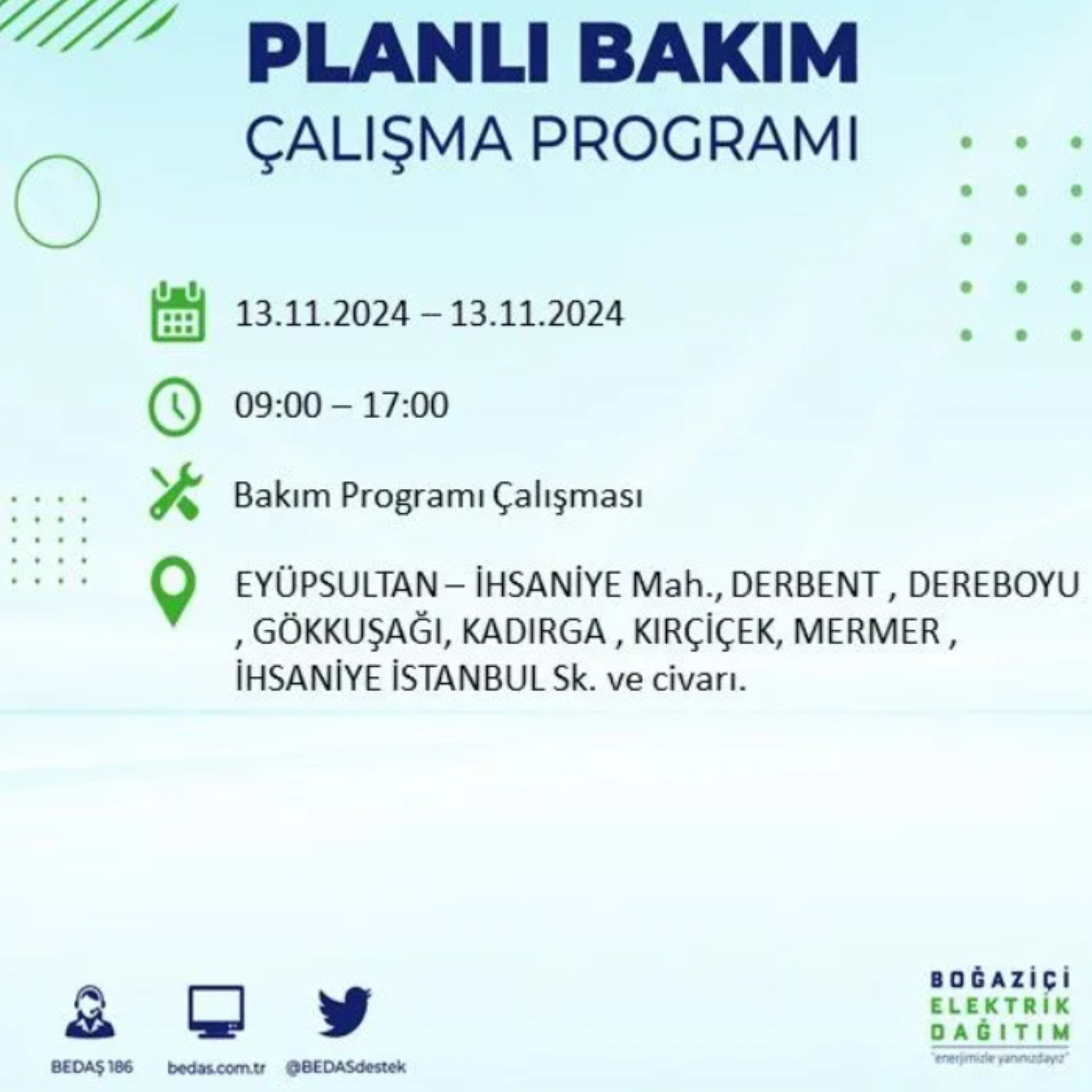 BEDAŞ açıkladı... İstanbul'da elektrik kesintisi: 13 Kasım'da hangi mahalleler etkilenecek?