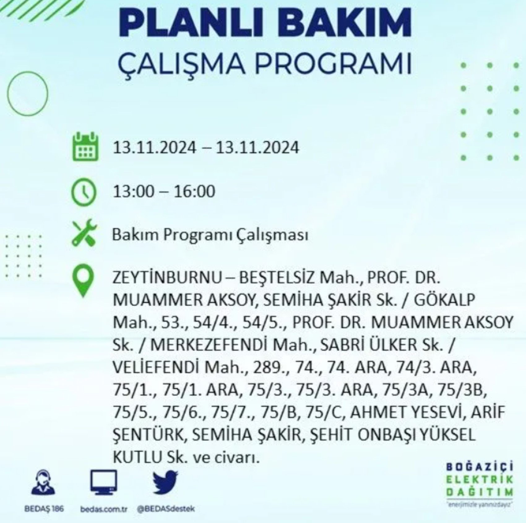 BEDAŞ açıkladı... İstanbul'da elektrik kesintisi: 13 Kasım'da hangi mahalleler etkilenecek?