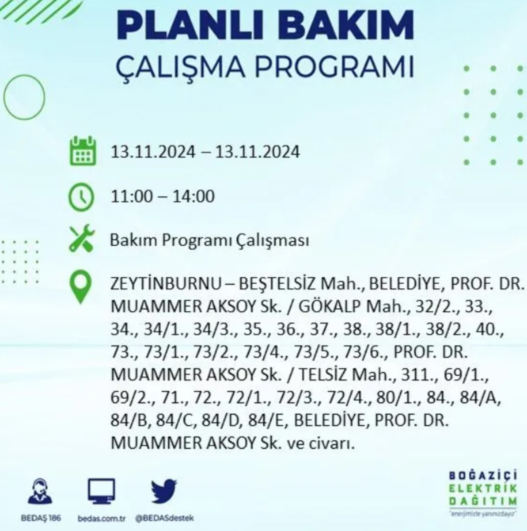 BEDAŞ açıkladı... İstanbul'da elektrik kesintisi: 13 Kasım'da hangi mahalleler etkilenecek?