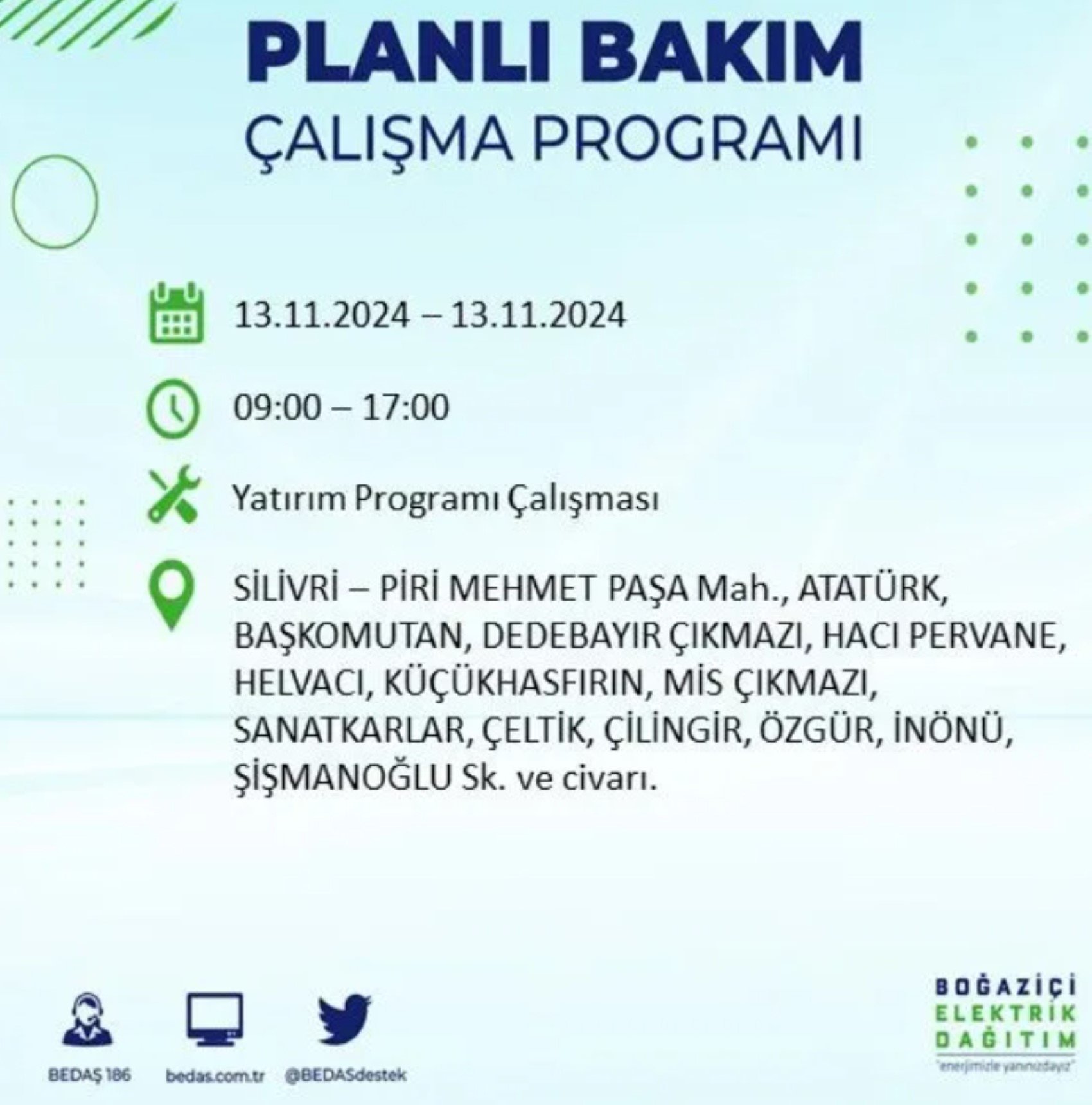 BEDAŞ açıkladı... İstanbul'da elektrik kesintisi: 13 Kasım'da hangi mahalleler etkilenecek?