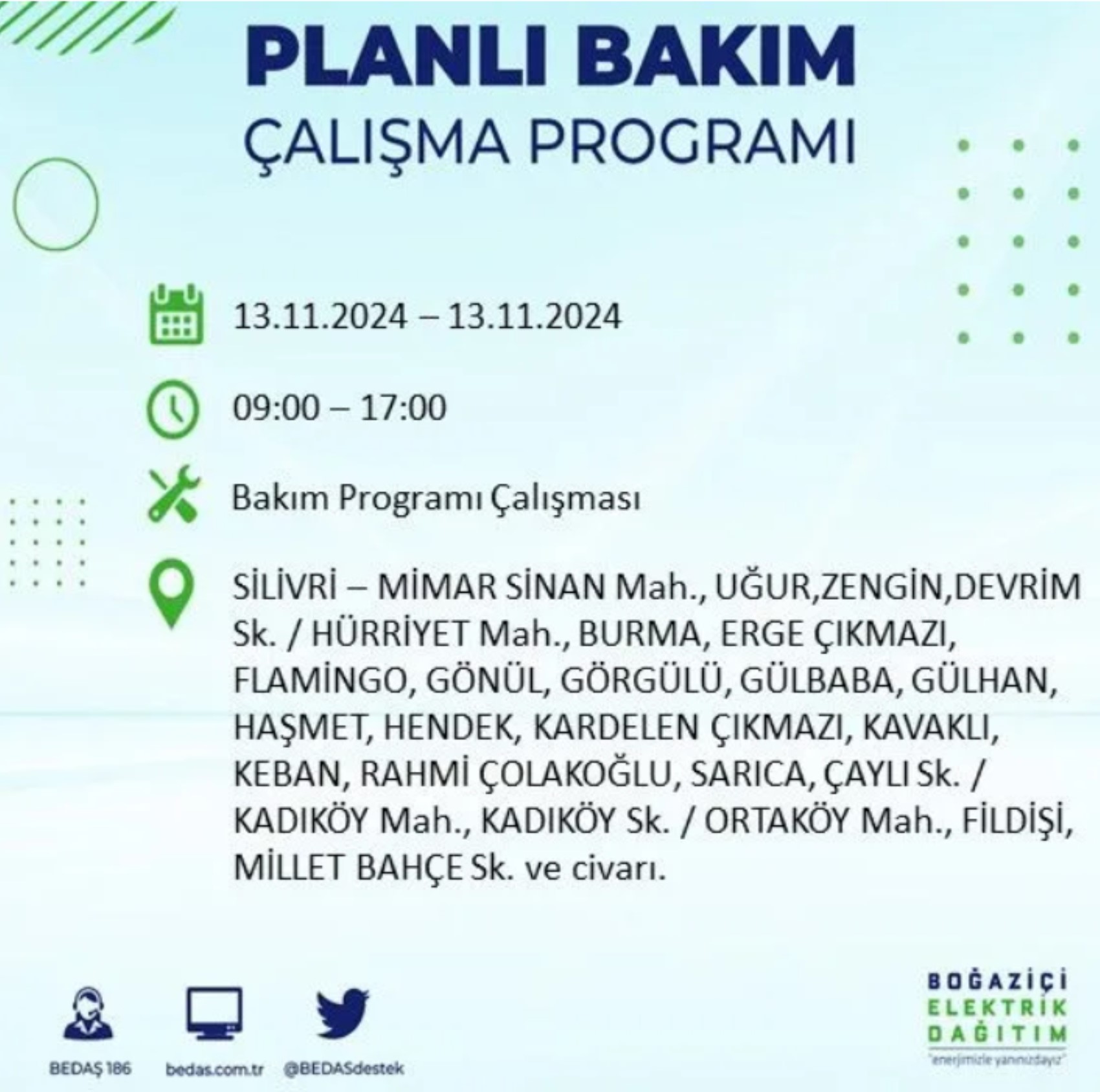 BEDAŞ açıkladı... İstanbul'da elektrik kesintisi: 13 Kasım'da hangi mahalleler etkilenecek?