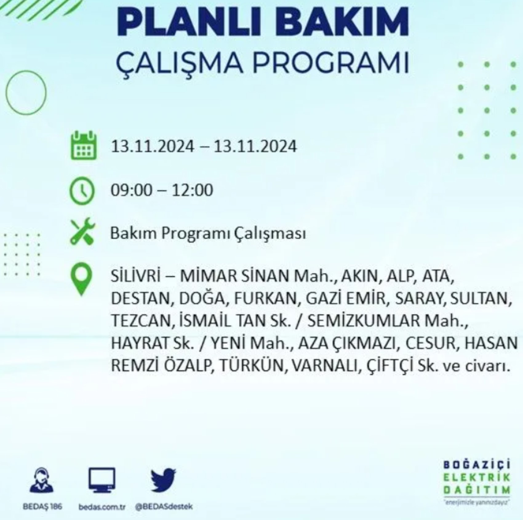 BEDAŞ açıkladı... İstanbul'da elektrik kesintisi: 13 Kasım'da hangi mahalleler etkilenecek?