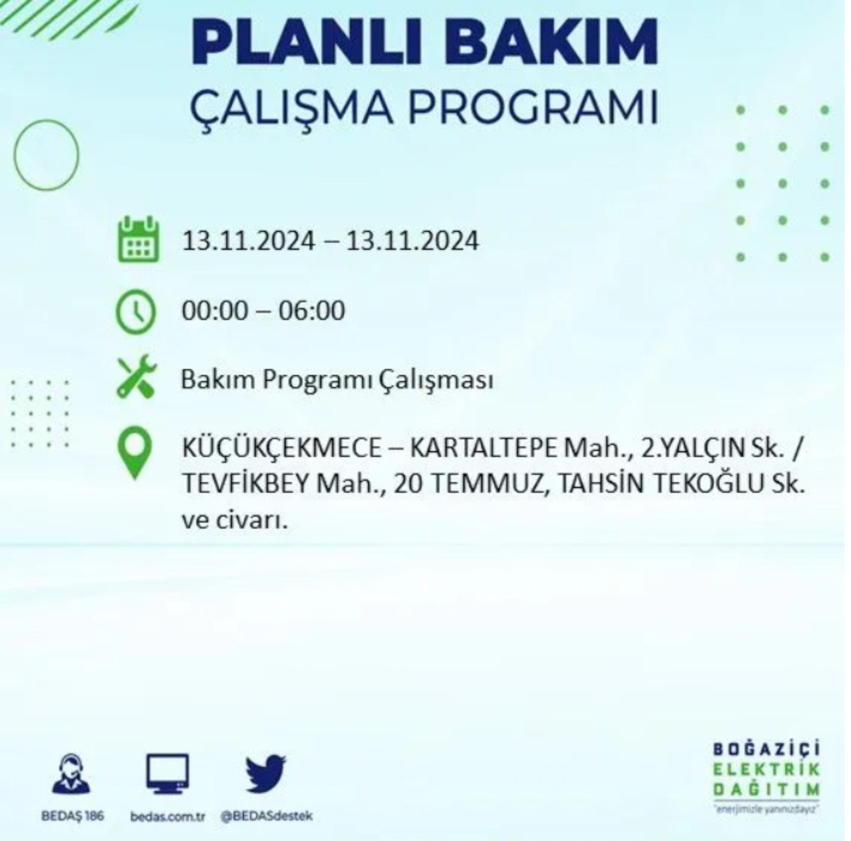 BEDAŞ açıkladı... İstanbul'da elektrik kesintisi: 13 Kasım'da hangi mahalleler etkilenecek?