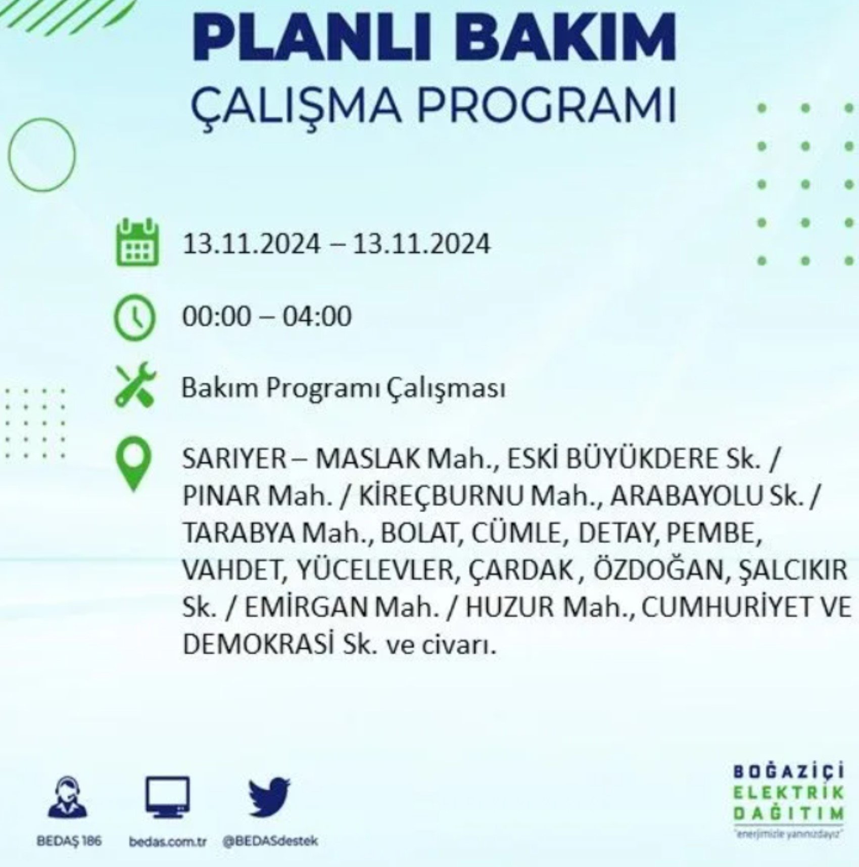 BEDAŞ açıkladı... İstanbul'da elektrik kesintisi: 13 Kasım'da hangi mahalleler etkilenecek?