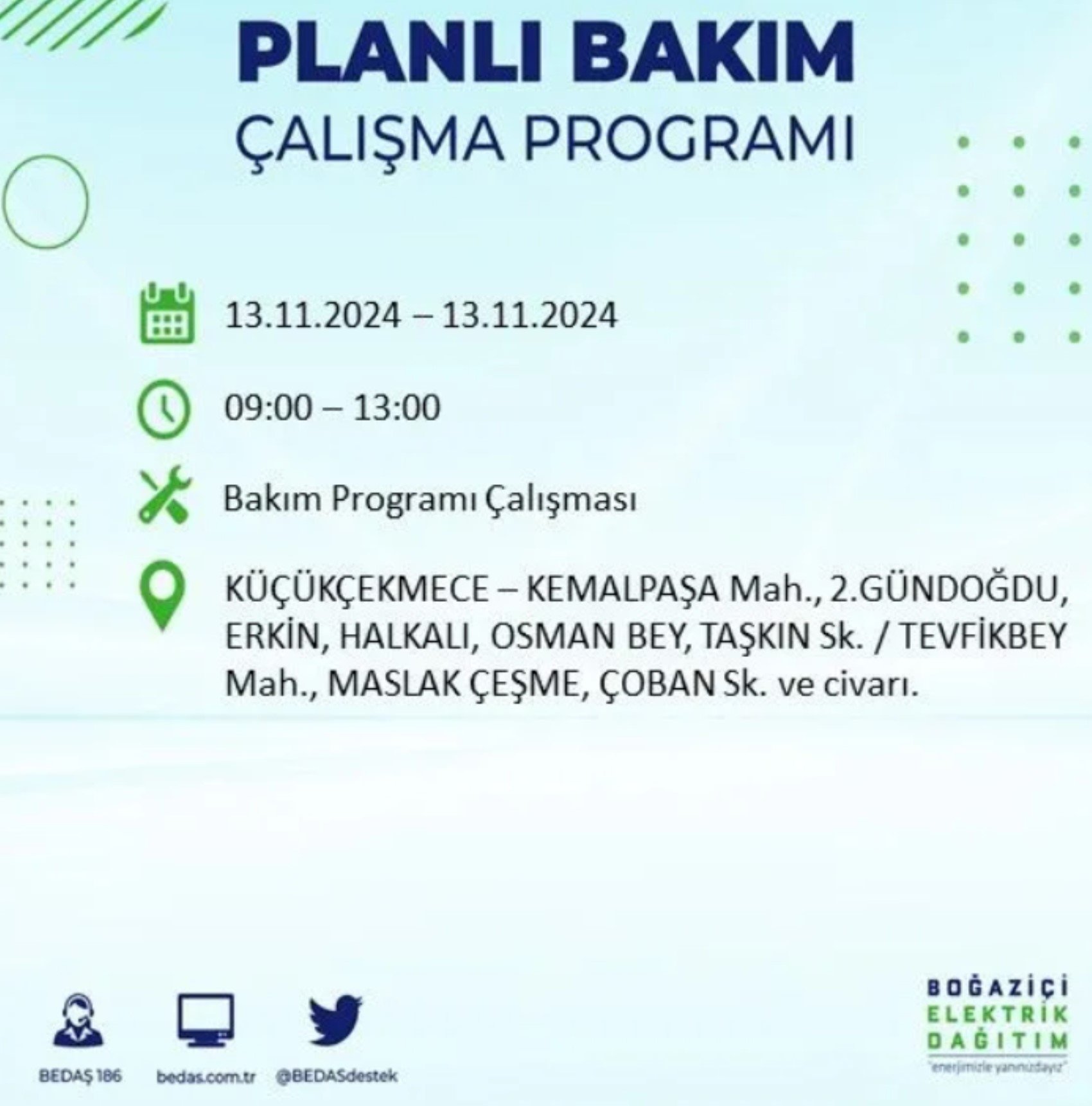 BEDAŞ açıkladı... İstanbul'da elektrik kesintisi: 13 Kasım'da hangi mahalleler etkilenecek?