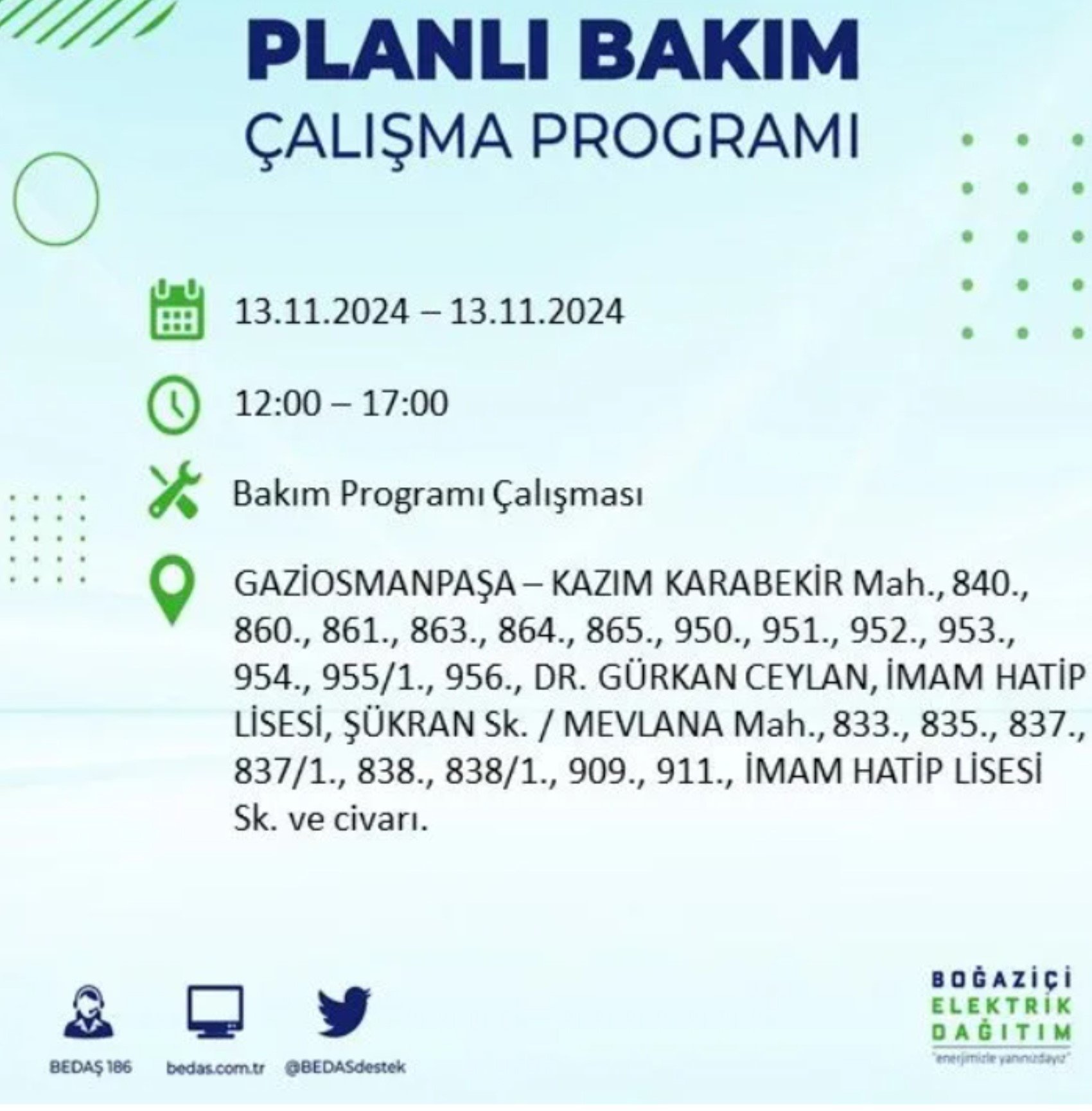 BEDAŞ açıkladı... İstanbul'da elektrik kesintisi: 13 Kasım'da hangi mahalleler etkilenecek?