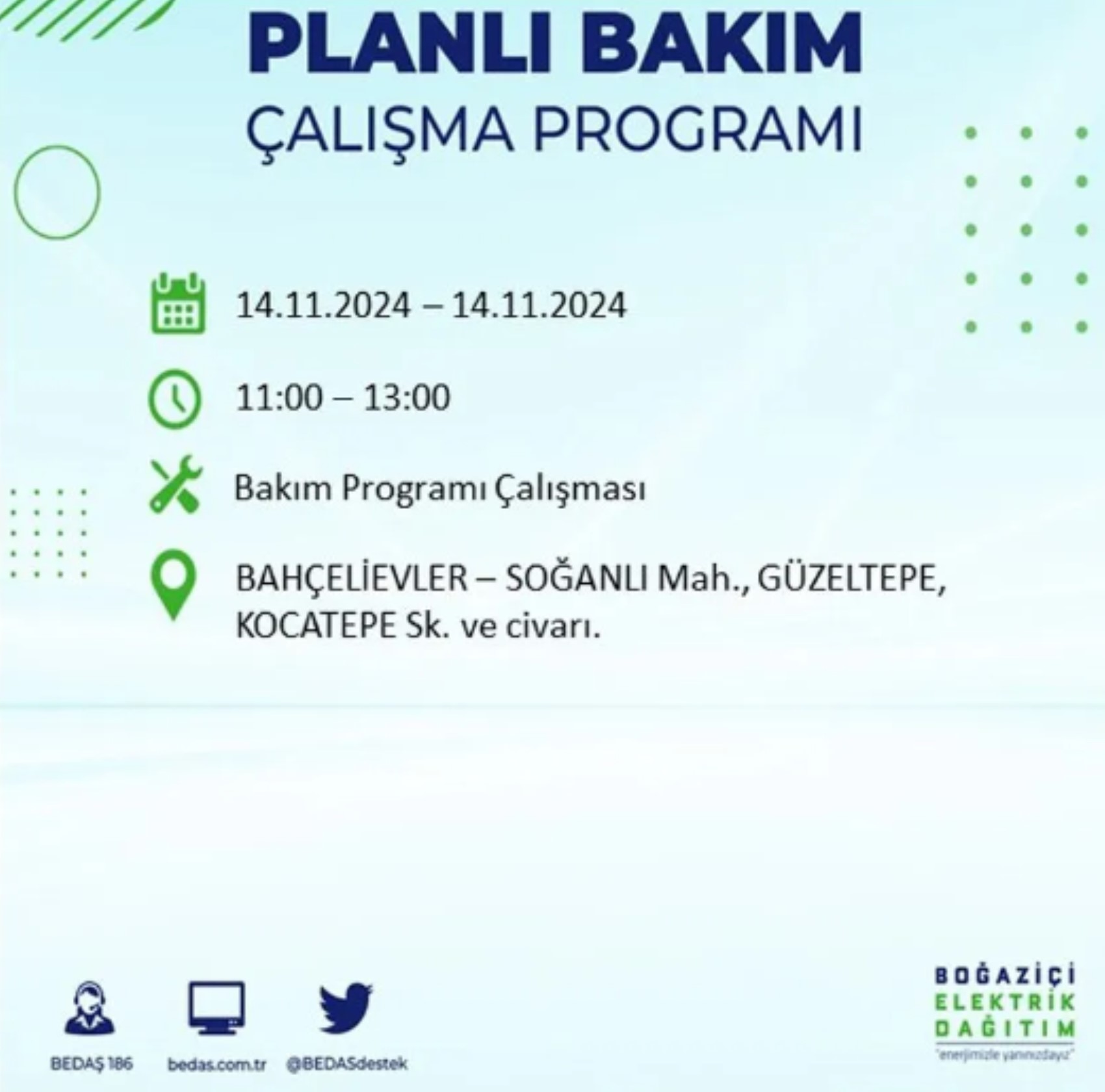 BEDAŞ açıkladı... İstanbul'da elektrik kesintisi: 14 Kasım'da hangi mahalleler etkilenecek?