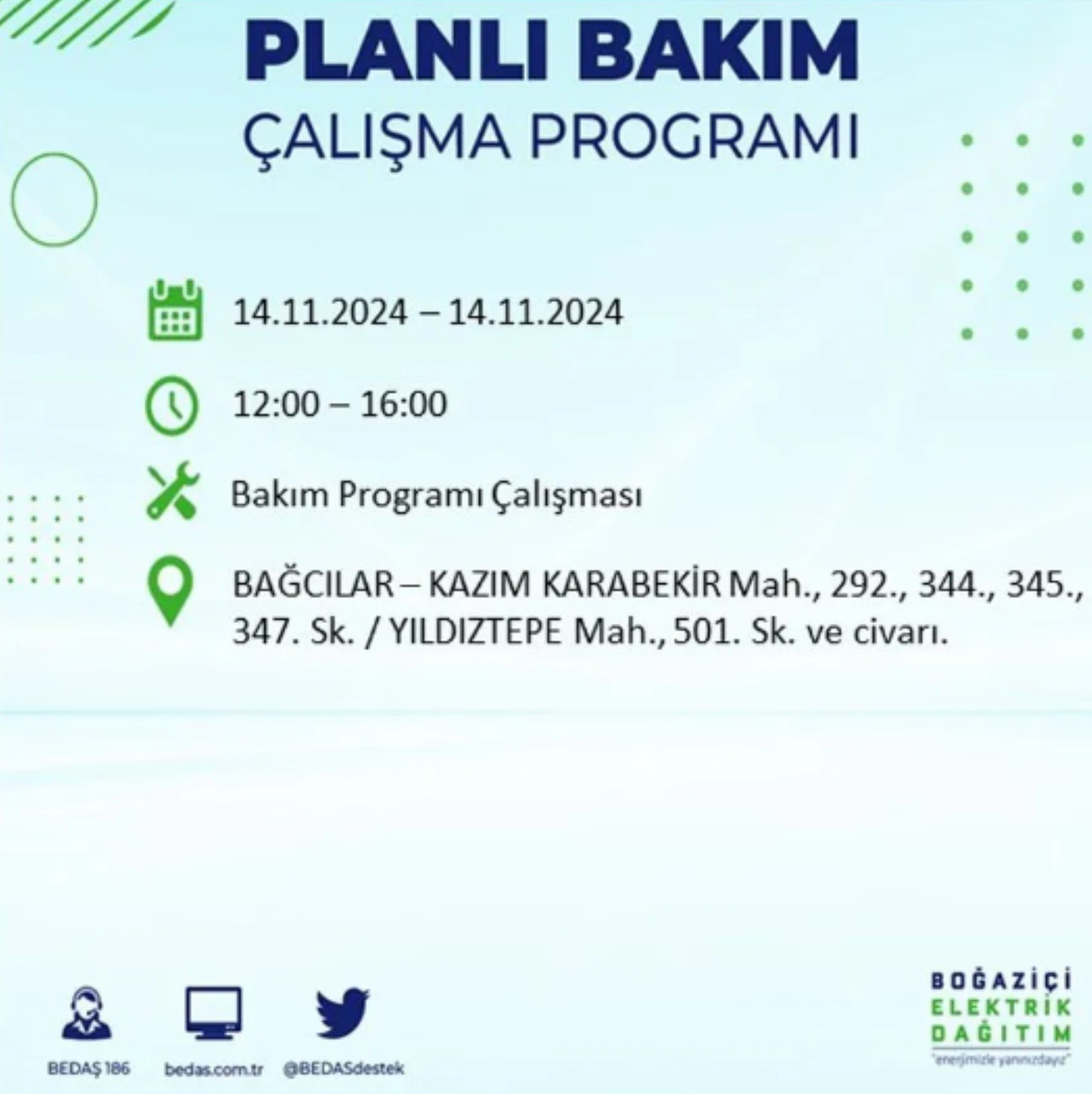 BEDAŞ açıkladı... İstanbul'da elektrik kesintisi: 14 Kasım'da hangi mahalleler etkilenecek?