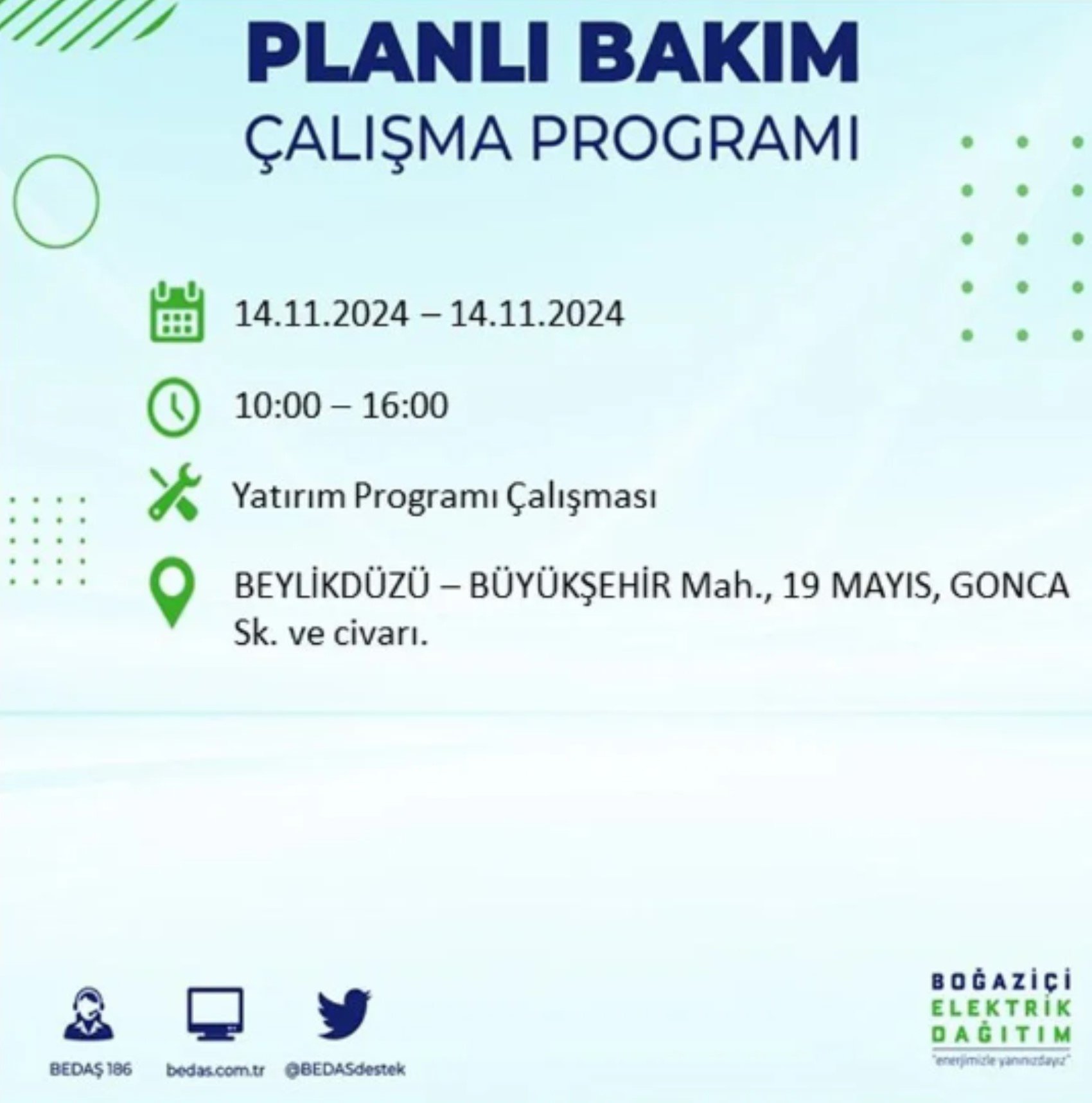 BEDAŞ açıkladı... İstanbul'da elektrik kesintisi: 14 Kasım'da hangi mahalleler etkilenecek?