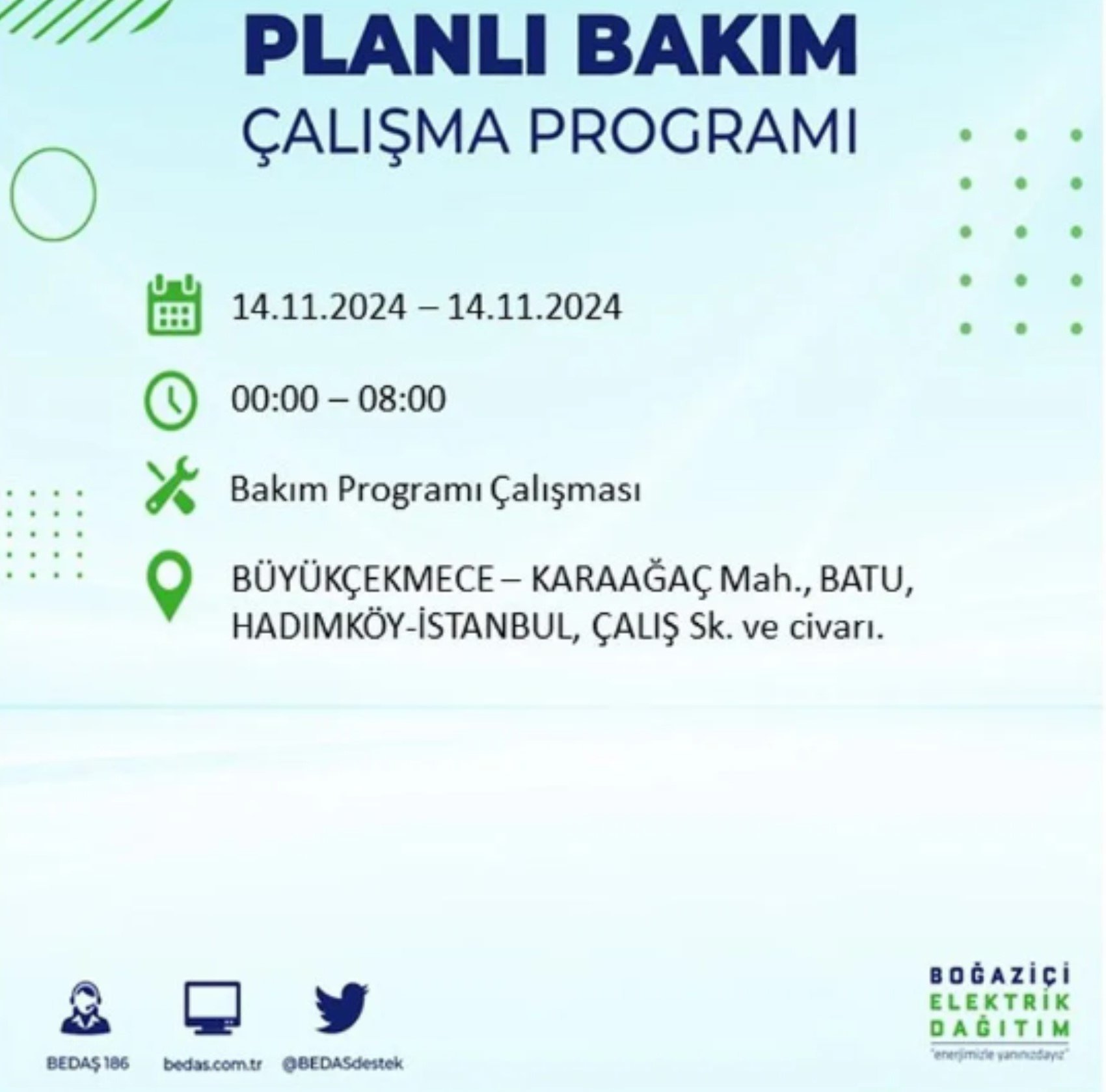 BEDAŞ açıkladı... İstanbul'da elektrik kesintisi: 14 Kasım'da hangi mahalleler etkilenecek?