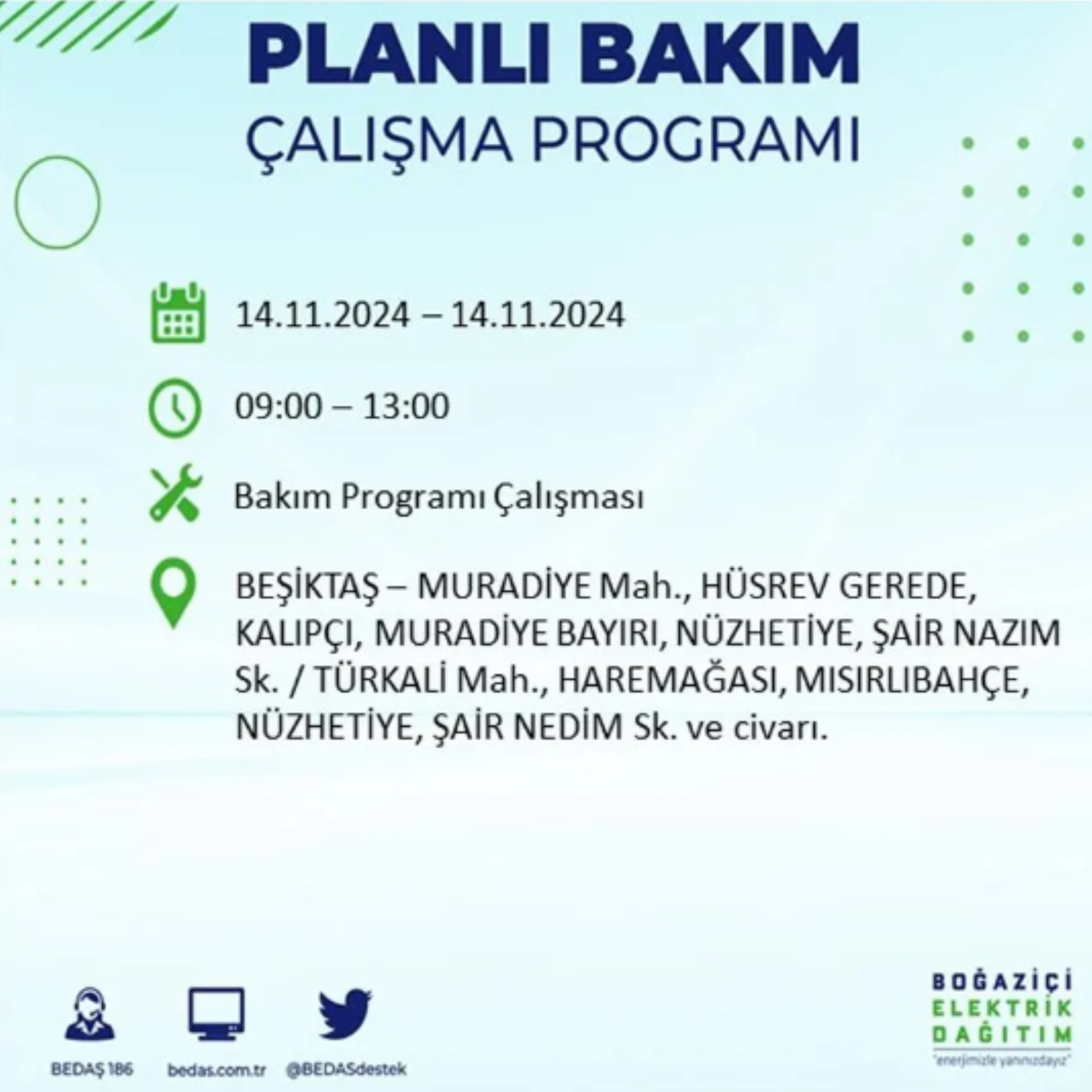 BEDAŞ açıkladı... İstanbul'da elektrik kesintisi: 14 Kasım'da hangi mahalleler etkilenecek?